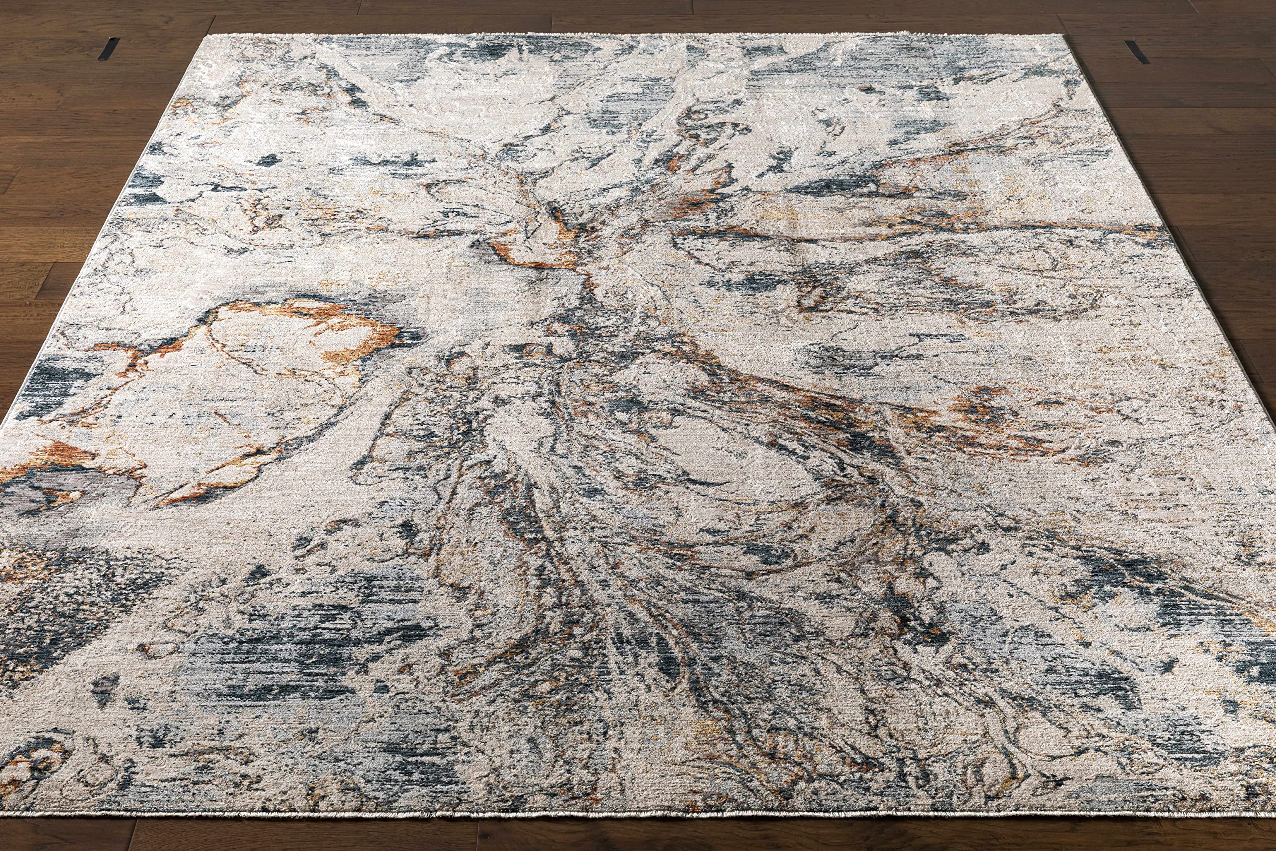Premium Hauteloom Cardup Area Rug for Living Room & Bedroom - Soft Beige, Gray, Red Options - 6'7