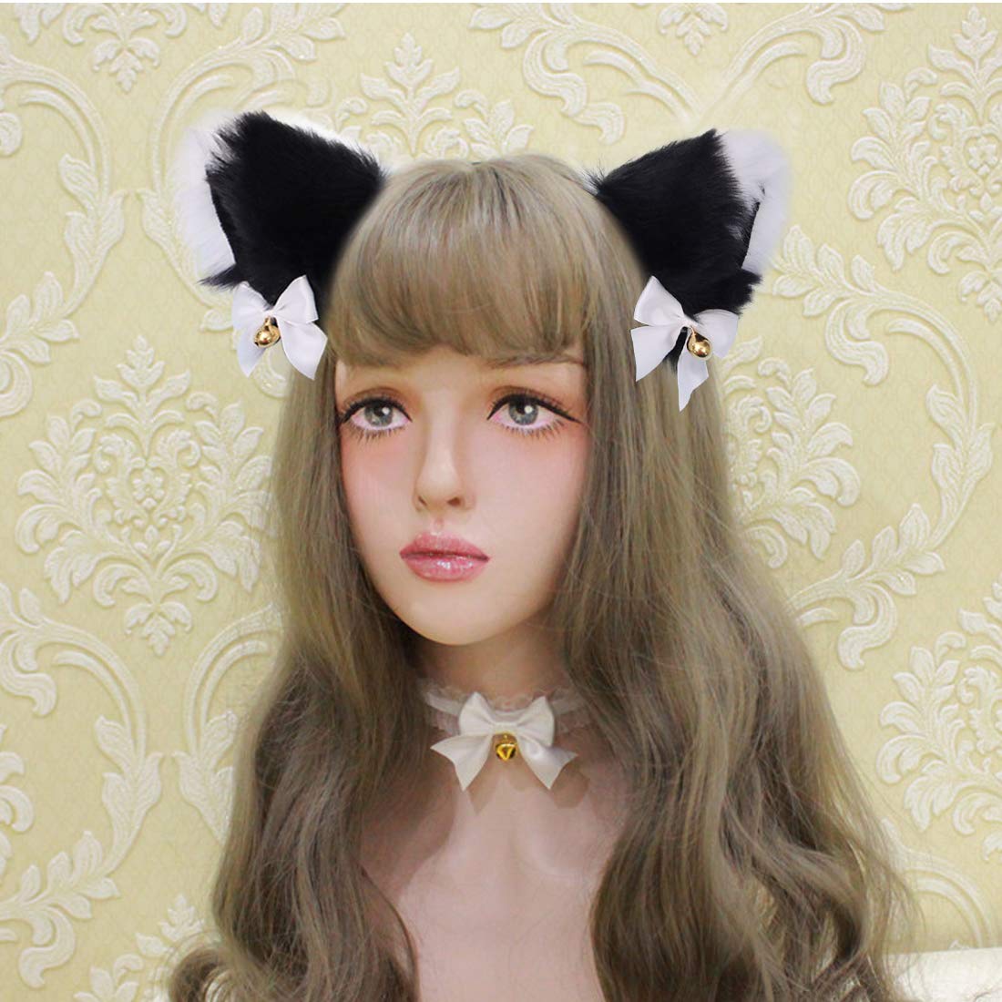 Fxaelian Animal Fox Cat Dog Ears Headband - Cute Fluffy Cosplay Costume Accessories for Halloween, Party, Anime Conventions & Dress Up Play