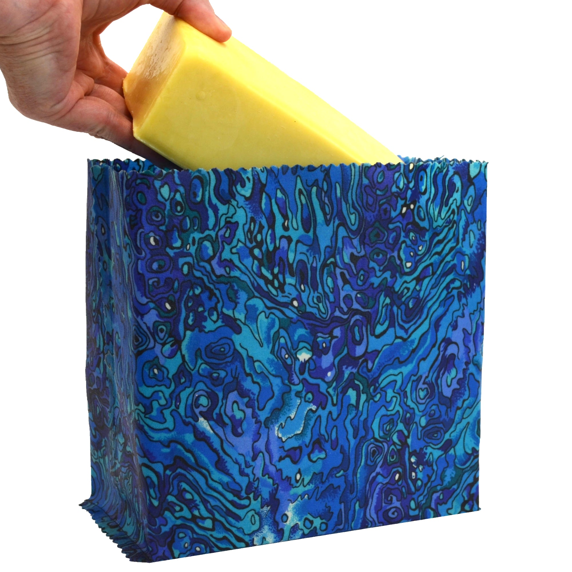Eco-Friendly Beeswax Food Wraps - Reusable Sustainable Paua Blue Wax Wraps for Food Storage, Sandwich Wrapping & Fresh Produce Preservation | Plastic-Free Kitchen Essentials