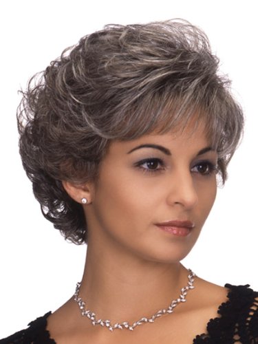 Lily Synthetic Wig for Women - Medium Brown with 95% Gray Highlights | Perfect for Cosplay, Costume Parties & Everyday Fashion