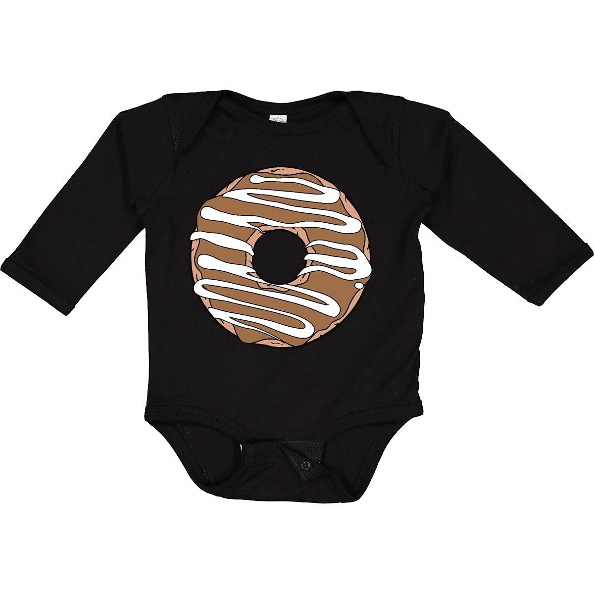 Inktastic Chocolate Donut Long Sleeve Baby Bodysuit - Cute Doughnut Print Onesie for Boys & Girls - Perfect for Birthday, Baby Shower & Holiday Outfits