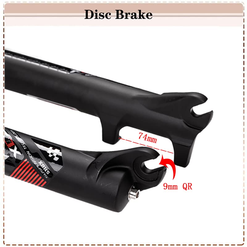 BUCKLOS 26/27.5/29 inch MTB Suspension Forks - 100mm Travel Mountain Bike Front Fork with Preload Adjustment, 28.6mm Threadless Steerer - Perfect for Trail Riding, Cross-Country & All-Mountain Biking