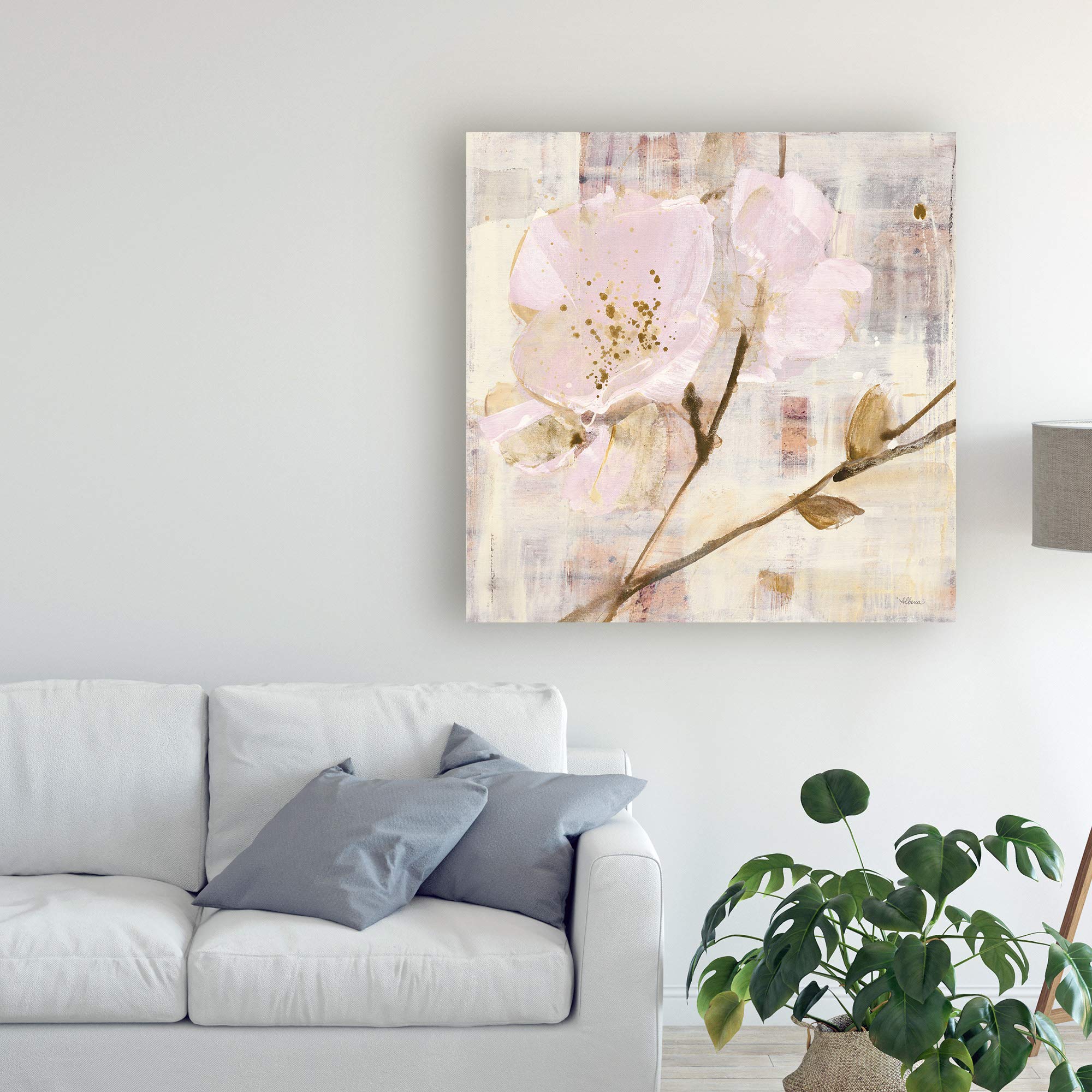 Trademark Fine Art Elegance I Pink by Albena Hristova - 18x18 Inch Square Canvas Wall Art - Perfect for Living Room, Bedroom & Office Decor