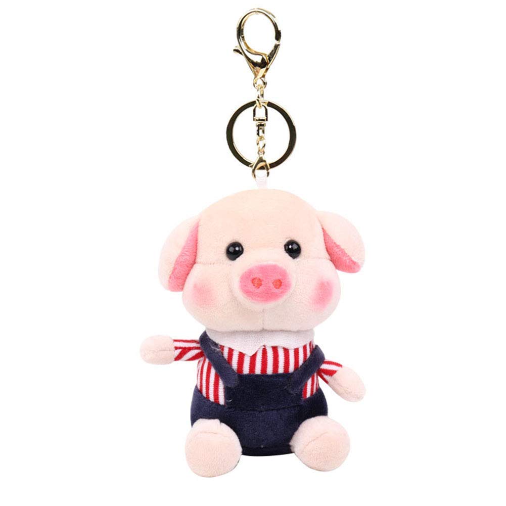 10cm Adorable Fragrance Pig Keychain - Soft Plush Key Ring Holder & Bag Pendant in Navy Blue | Perfect Gift for Kids, Women & Car Accessories