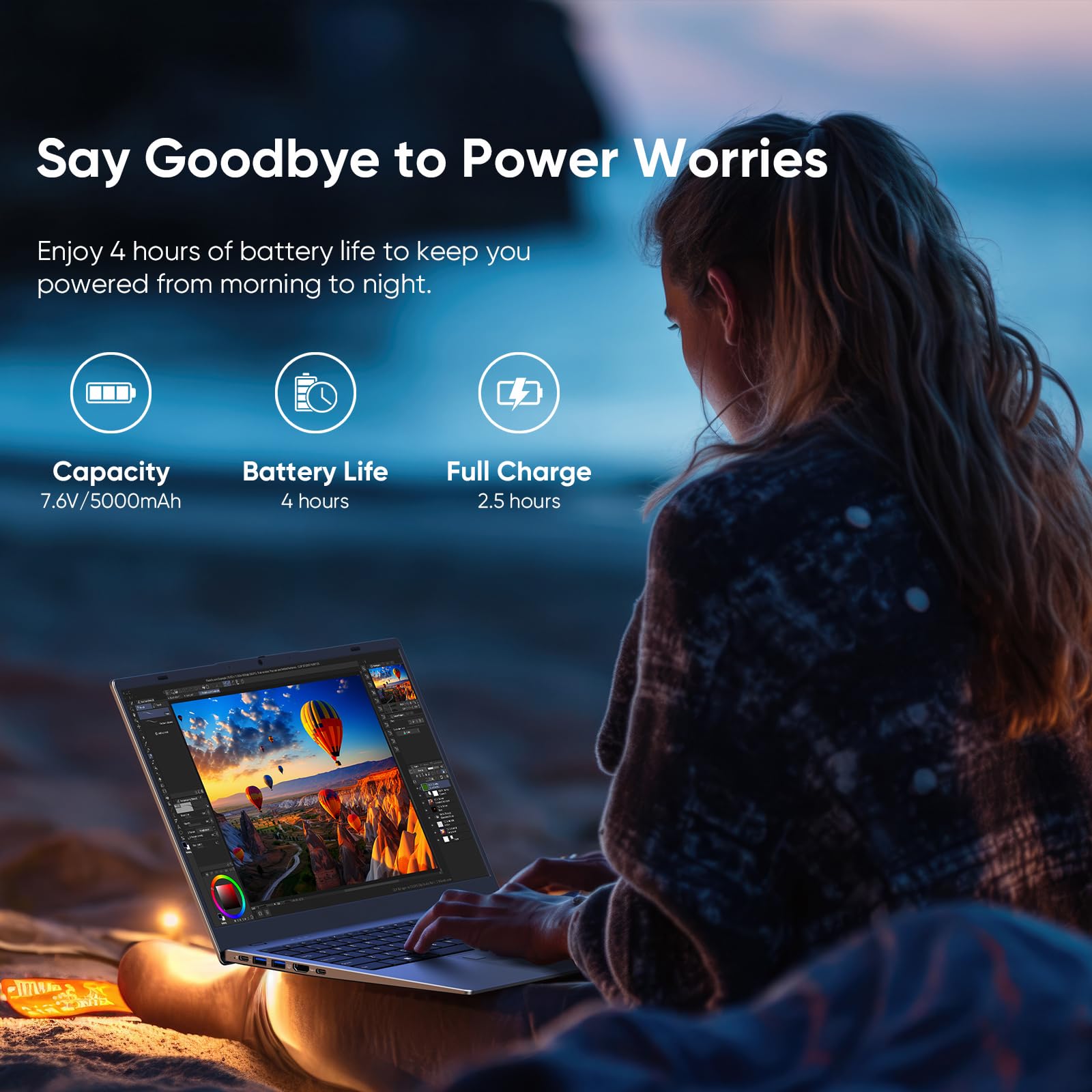 15.6 Inch Windows 11 Laptop - Full HD 1920x1080 IPS Display, 12GB DDR5 RAM, 512GB SSD, Intel N95 Processor (Faster Than N5095), Fingerprint Unlock, WiFi 5 & Bluetooth, Backlit Keyboard - Perfect for Work, Study & Entertainment