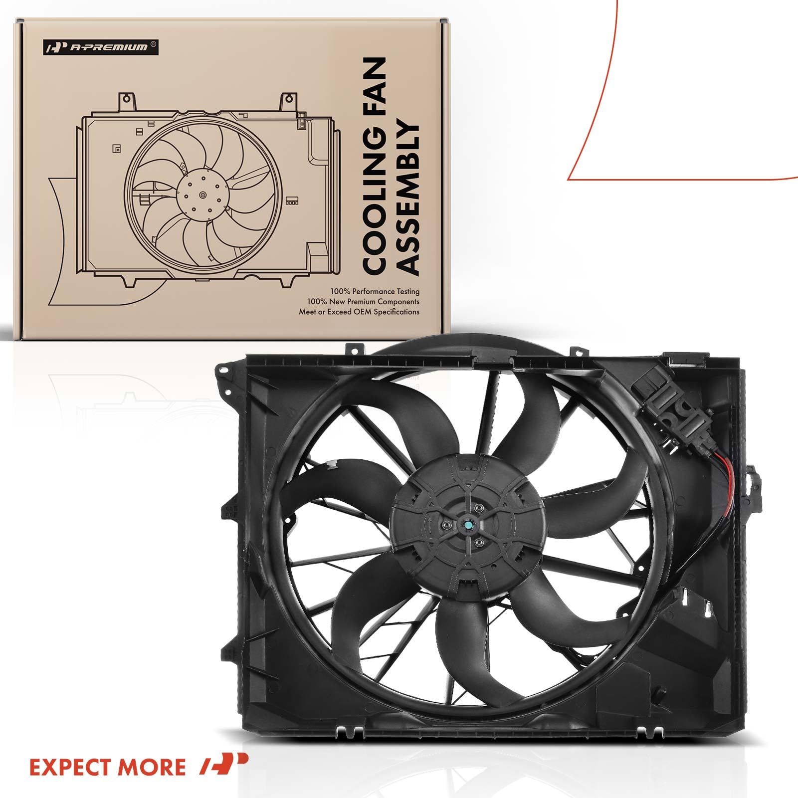 Premium Engine Radiator Cooling Fan Assembly for BMW 323i 325i 328i 330i 128i (2006-2013 Models) - High Performance Replacement Part for Engine Cooling System - Perfect for City Driving & Hot Weather Conditions