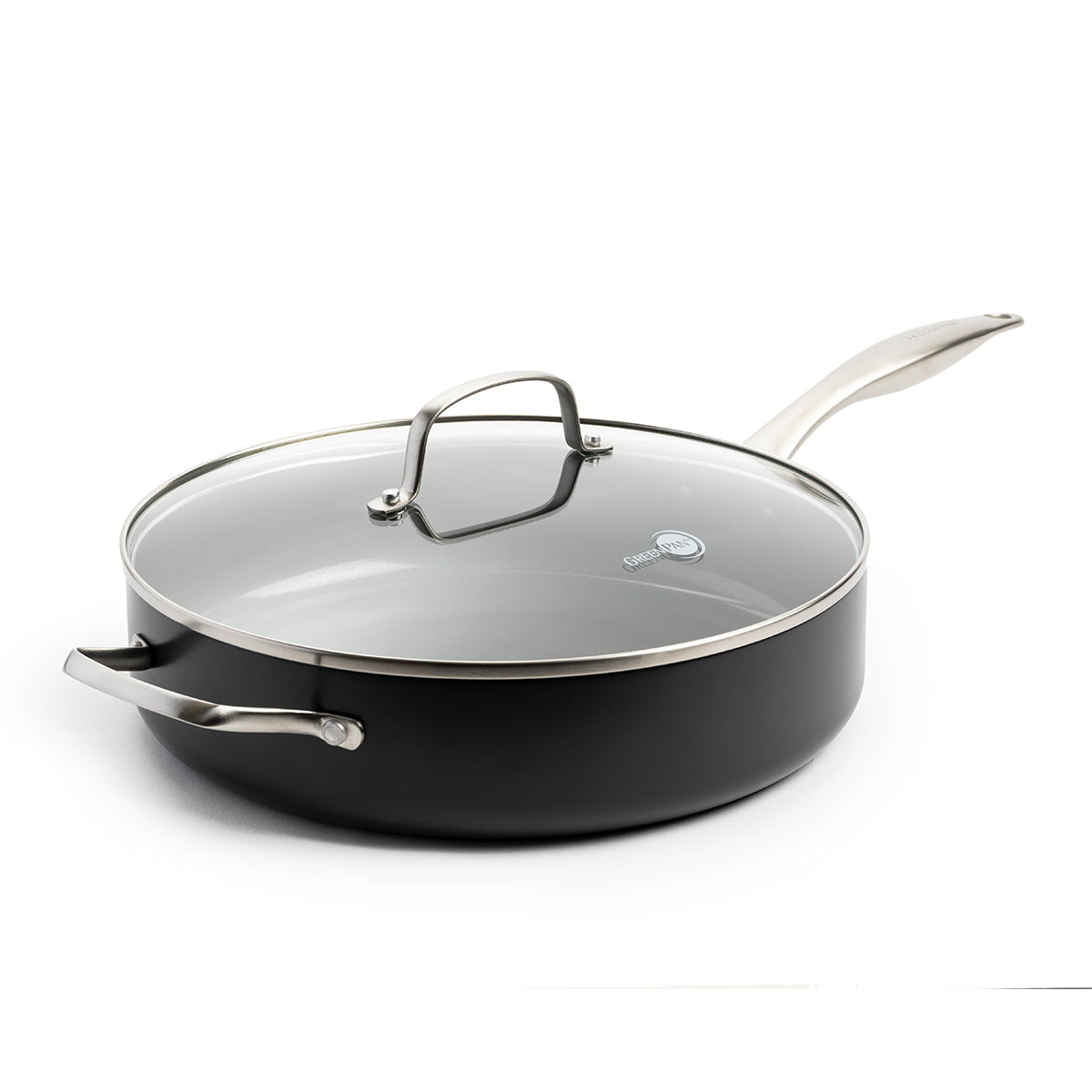 Canterbury Ceramic Nonstick 5 Quart Sauté Pan with Glass Lid - Healthy Cooking, Even Heat Distribution for Frying, Searing & Simmering - Perfect for Stovetop, Oven & Everyday Meals