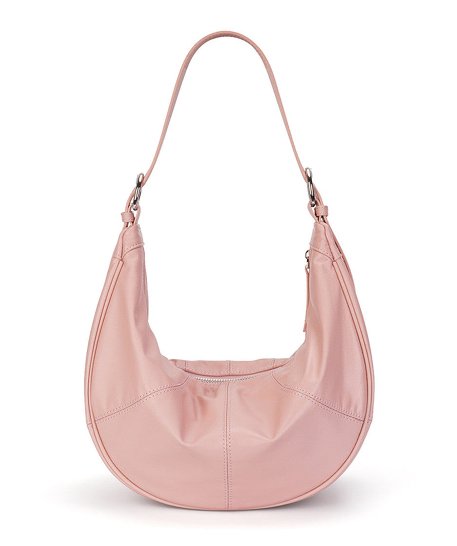 Stylish Leather Half Moon Shoulder Bag for Women - Crossbody Purse with Adjustable Strap - Perfect for Work, Travel & Everyday Use