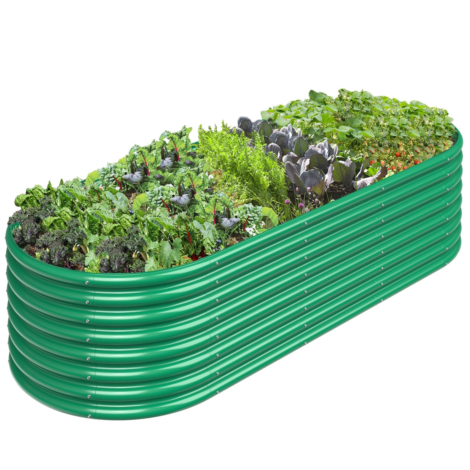 8FT x 3FT x 2FT Dark Green Raised Garden Bed - Outdoor Planter Box for Vegetables, Herbs & Flowers | Perfect for Backyard Gardening, Patio Decor & Urban Farming