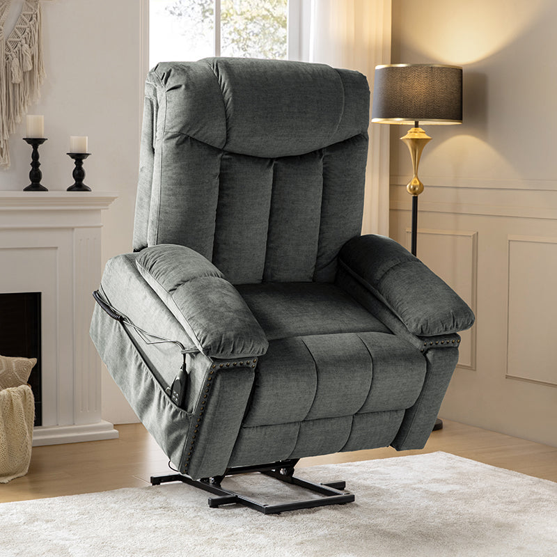 LuxComfort Power Lift Recliner Chair for Elderly - Heavy Duty Electric Reclining Sofa with Massage & Heat - Perfect for Living Room, Home Theater & Mobility Assistance