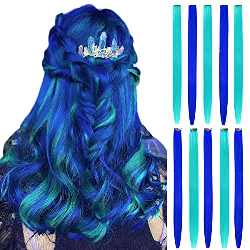 BHF Teal Blue Clip-In Hair Extensions 22