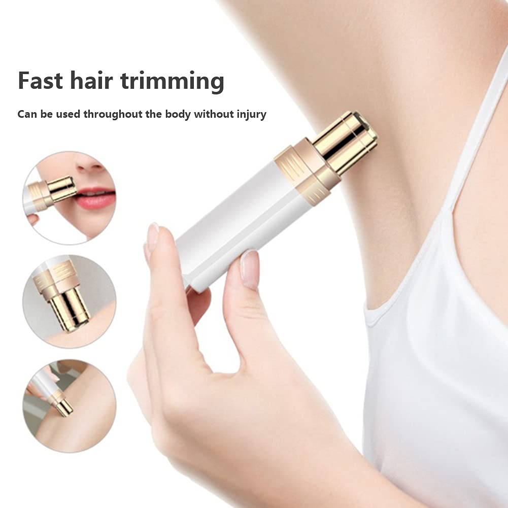 Painless Facial Hair Remover for Women - Electric Epilator & Eyebrow Trimmer, 2-in-1 USB Rechargeable Lady Shaver, Portable Hair Removal Device for Smooth Skin - Perfect for Travel & Daily Grooming (Black)