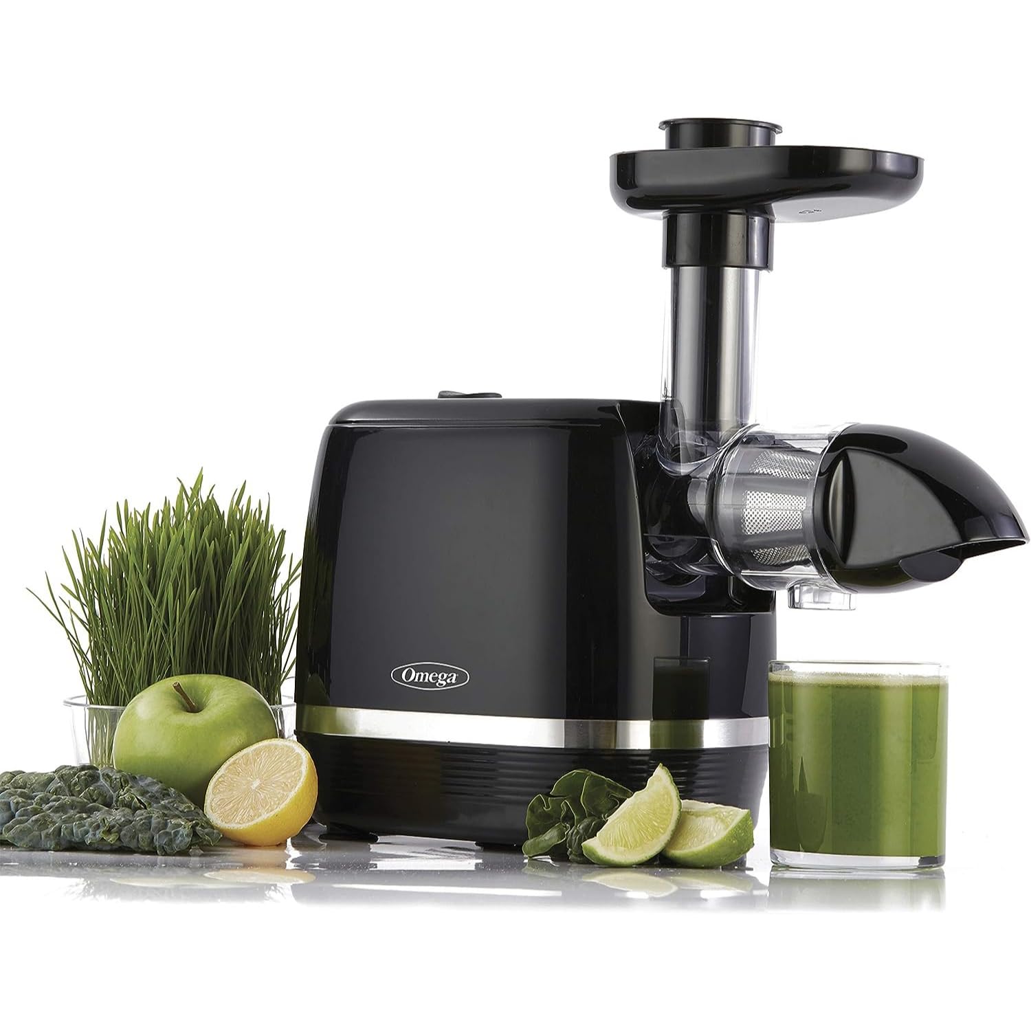 Omega Juicer H3000R Slow Masticating Cold Press Juicer - 150W High Efficiency, Quiet Operation, Nutrient-Rich Juice Extractor (Black) - Perfect for Healthy Smoothies, Detox Drinks & Family Breakfast