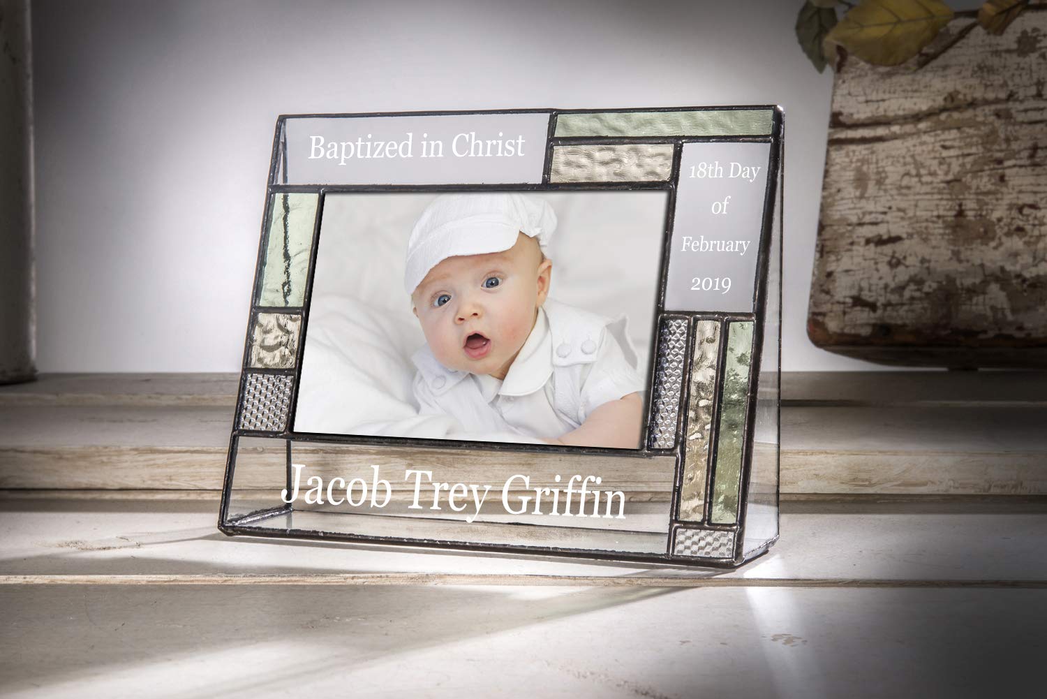 Personalized Baptism Photo Frame - Custom Engraved 4x6 Glass Gift for Boys & Girls | Church Ceremony Keepsake