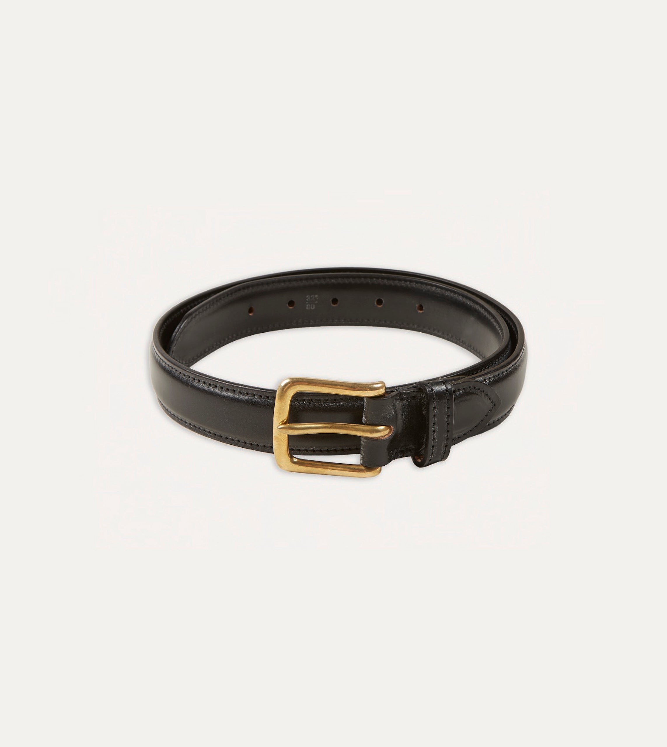 Premium Black Bridle Leather Belt - Genuine Leather, Brass Buckle - Perfect for Formal Wear, Business Attire & Everyday Use