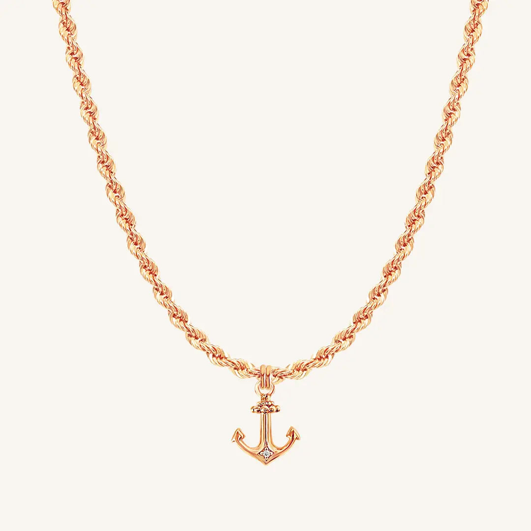Elegant White Stone Necklace for Women - Dainty Anchor Pendant Jewelry - Perfect for Beach Outings, Casual Wear & Gifts