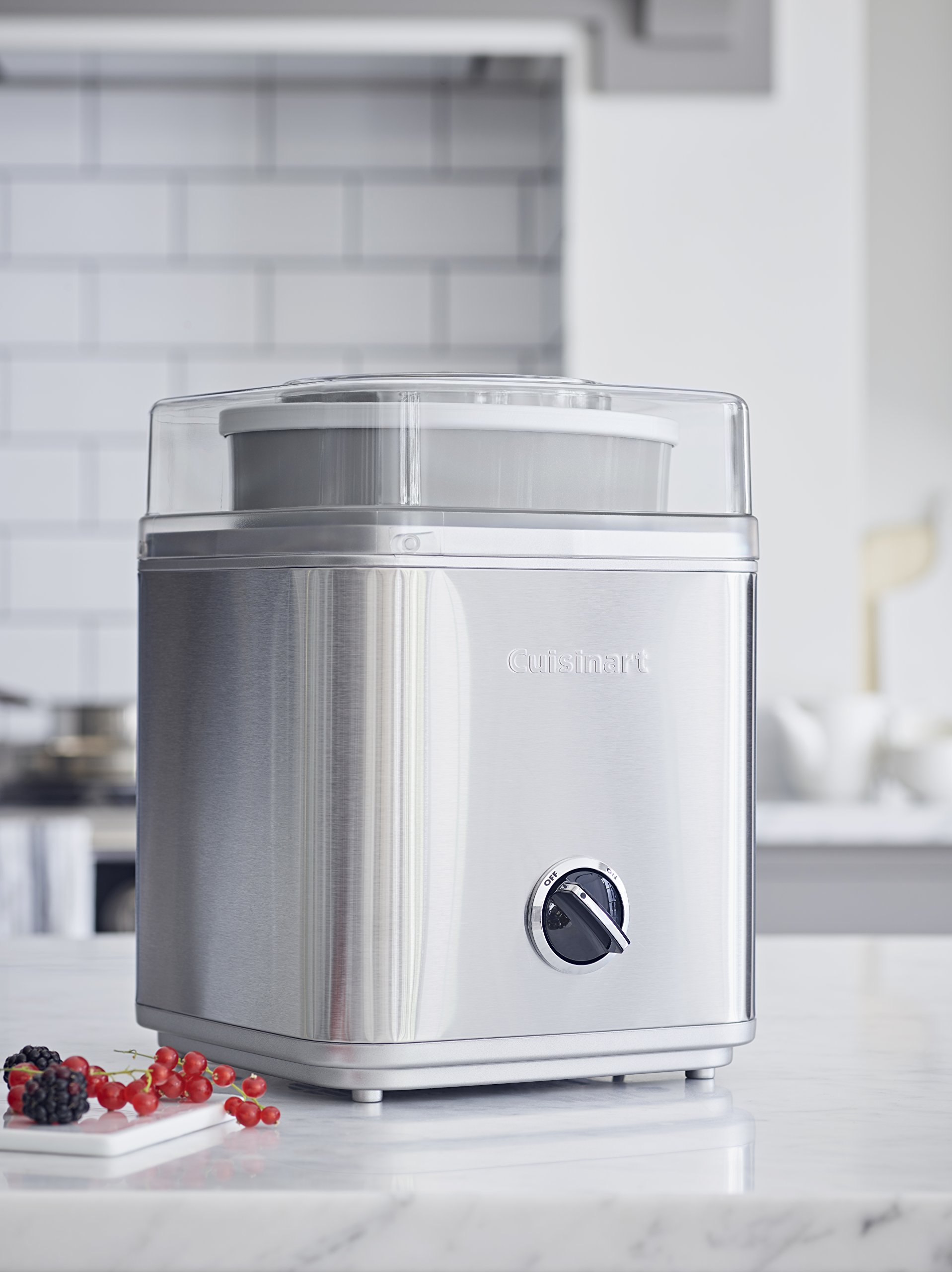 Cuisinart ICE30BCU 2-Quart Deluxe Ice Cream Maker - Frozen Yogurt & Sorbet Maker for Homemade Desserts | Easy to Use at Home | Ready in 25 Minutes | 5-Year Warranty | Silver | Perfect for Parties, Family Gatherings & Summer Treats