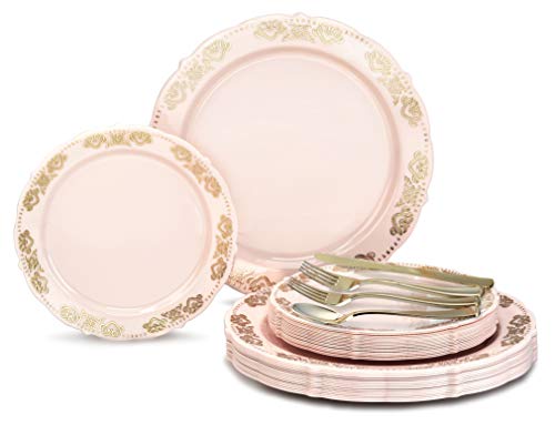 F. Portofino Light Pink & Gold, Gold Silverware