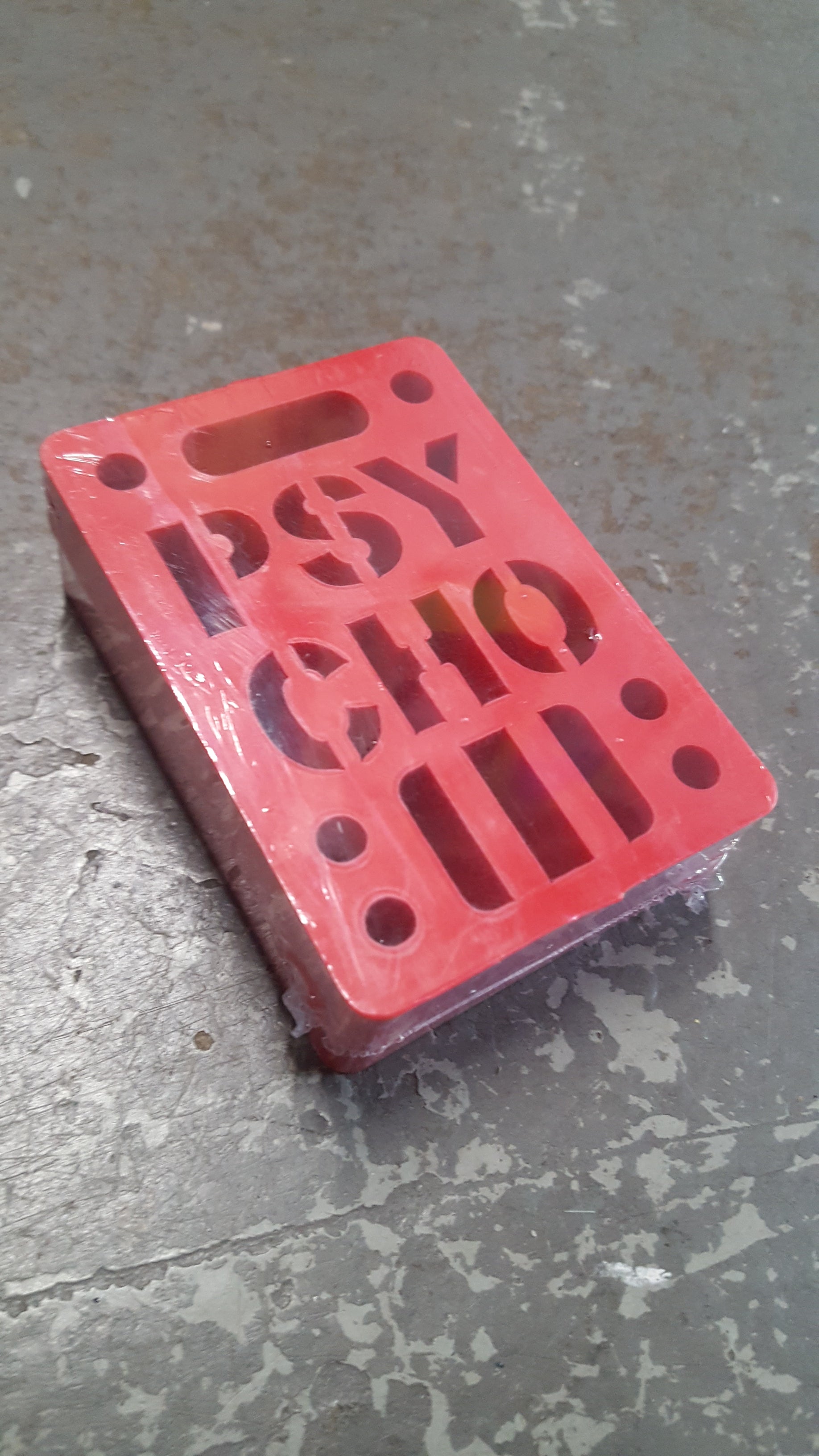 Psycho Risers 1/2 Inch Red Riser Pads for Skateboards - Perfect for Enhanced Stability and Performance on Ramps & Rails