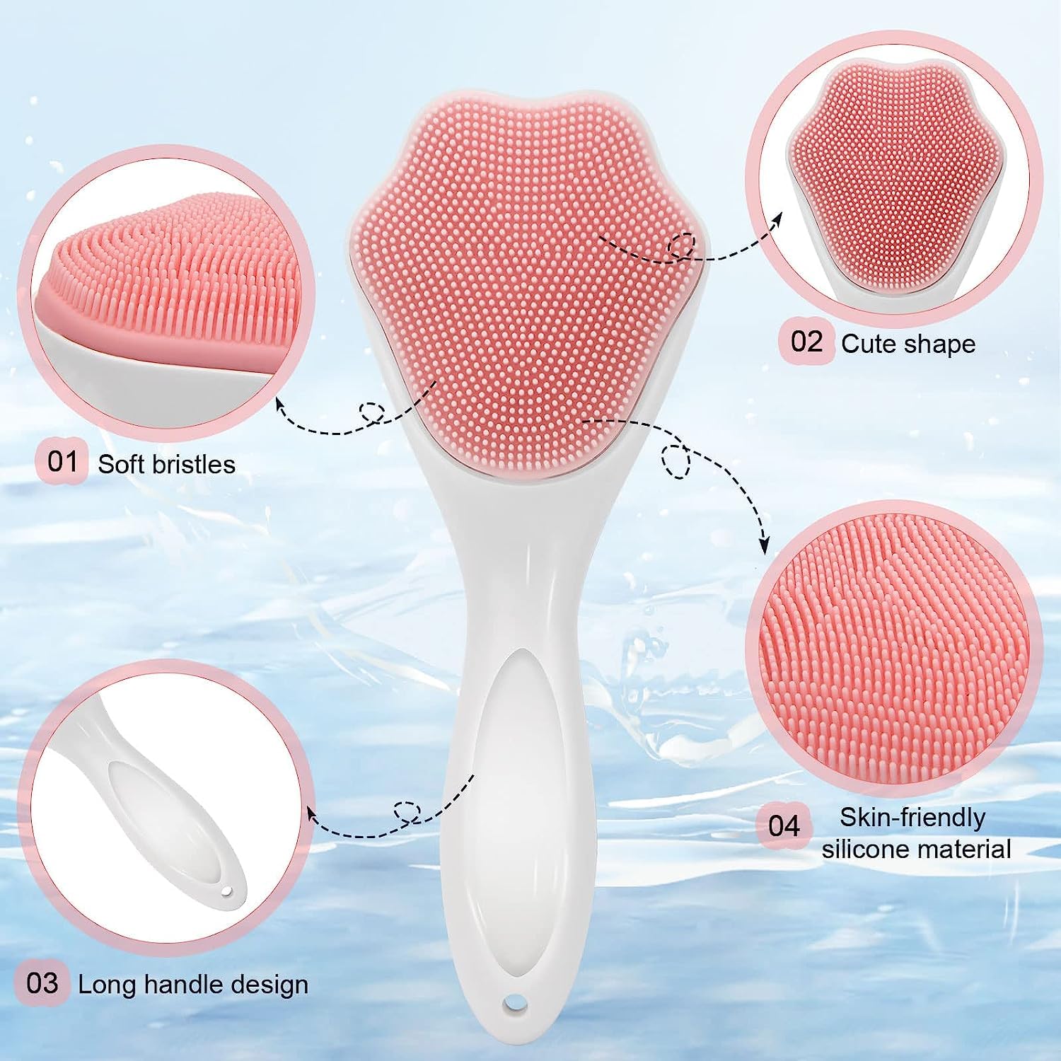 XAMILE 1 Pack Silicone Face Scrubber & Exfoliating Brush - Manual Handheld Facial Cleansing Tool for Blackhead Removal - Soft Food Grade Silicone Bristles for Gentle Face Skincare (Blue) - Perfect for Daily Cleansing & Makeup Removal Routine
