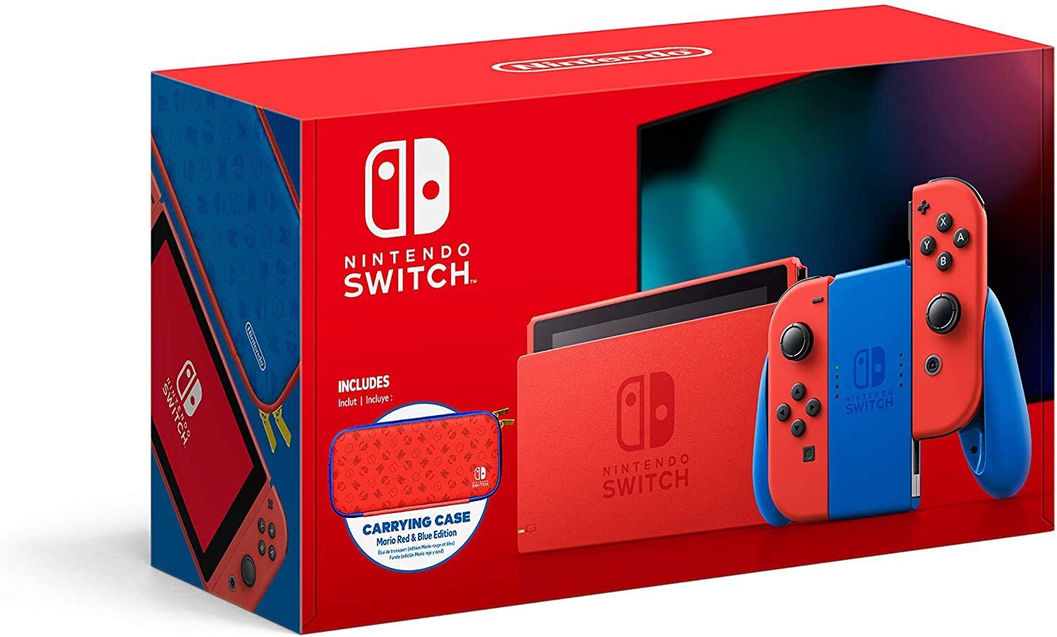 Nintendo Switch Console - Mario Red & Blue Edition Bundle with Joy-Con Controllers - Portable Gaming System for Home & Travel Entertainment