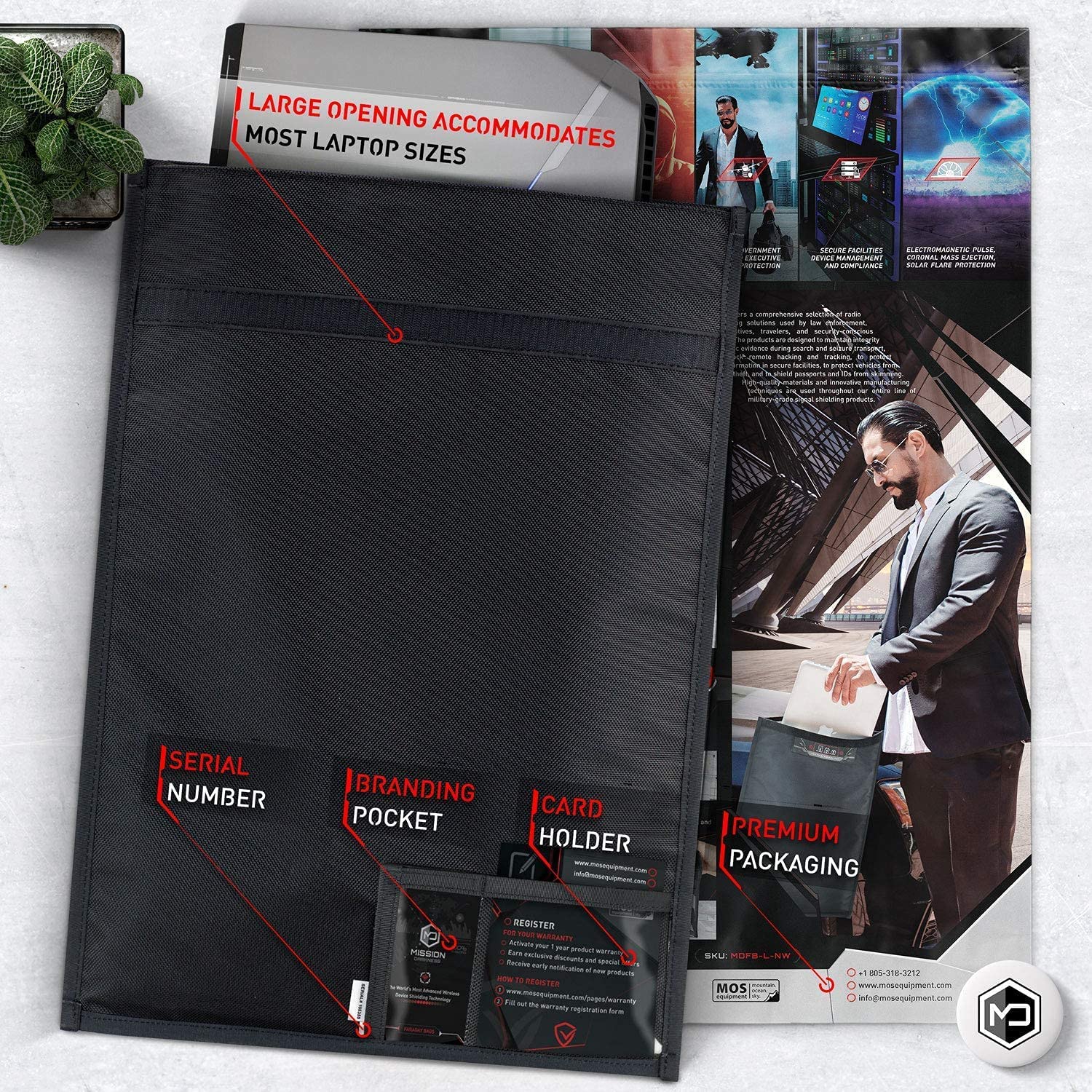 Mission Darkness Faraday Bags for Keyfob, Phone, Tablet & Laptop - RF Shielding, EMF Protection, Anti-Tracking - Secure Your Devices from Hacking & Spying (Perfect for Travel, Privacy Protection & EMP Safety)