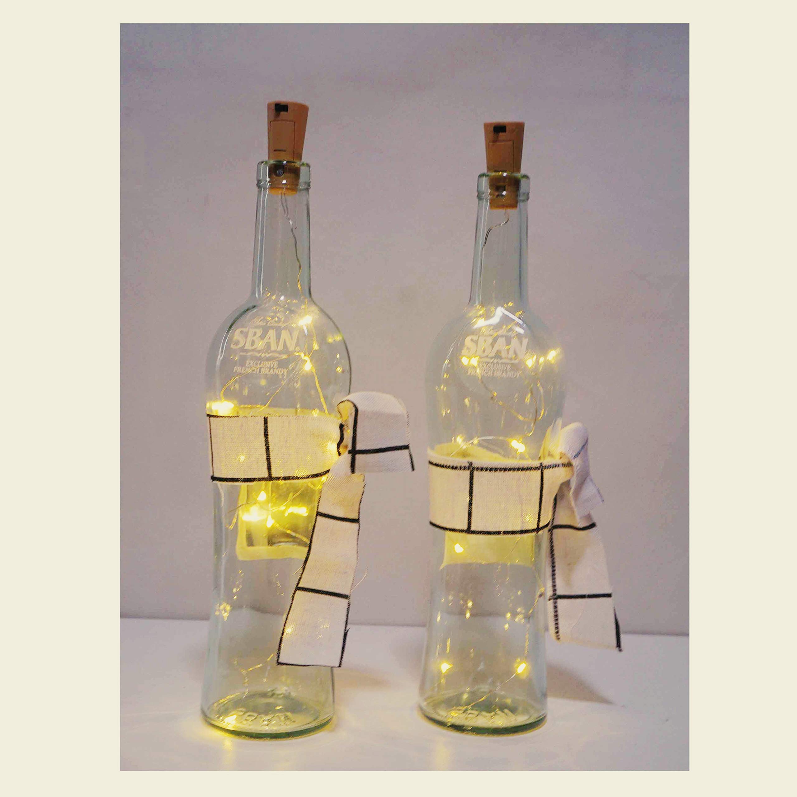 24 Pack 20 LED Wine Bottle Cork Lights - Battery Operated Fairy String Lights with Copper Wire for DIY, Christmas, Halloween, Wedding & Party Decor - Indoor Outdoor Starry Lights (Warm White) - Perfect for Table Centerpieces, Backyard Lighting & Holiday Atmosphere