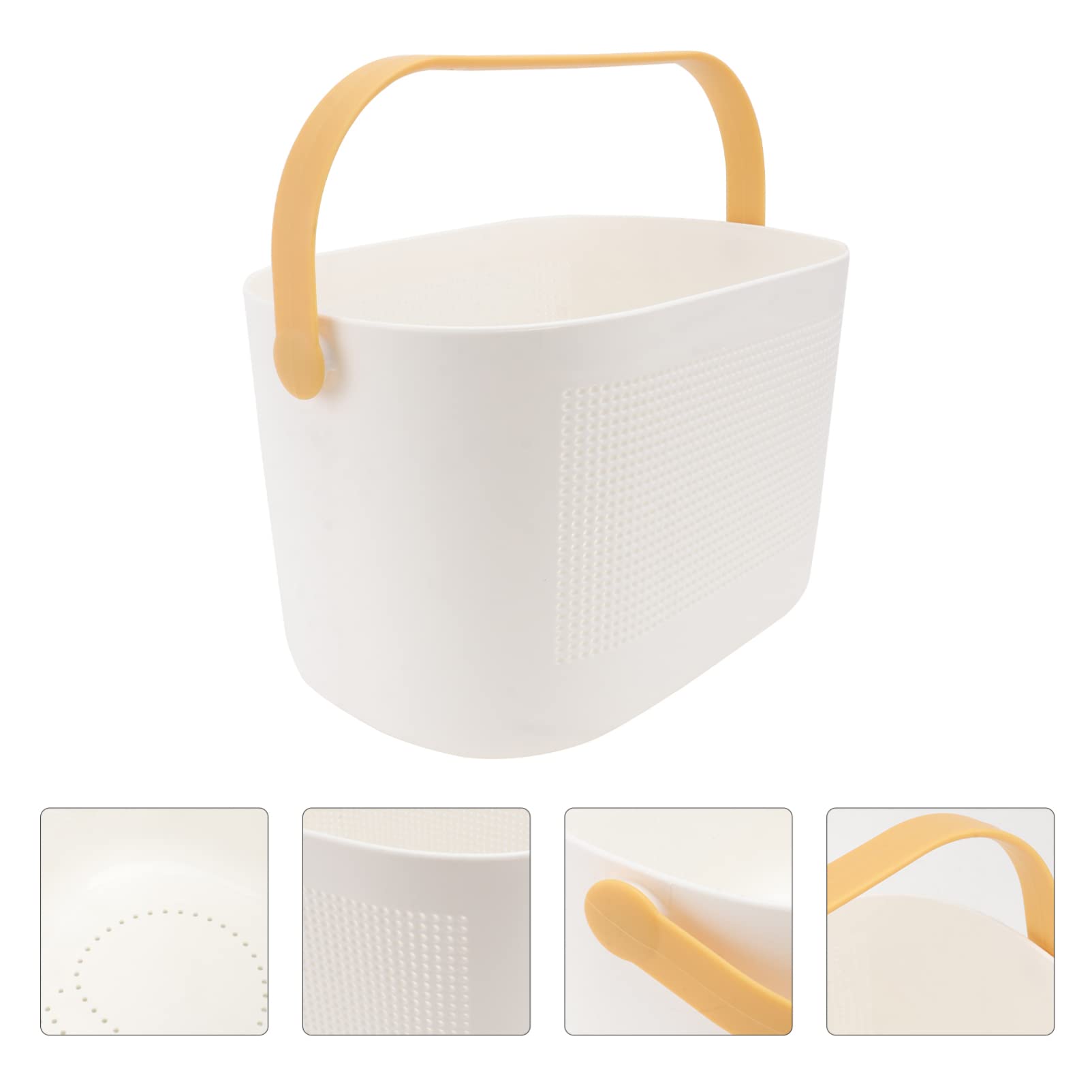 Sturdy Portable Bathroom Organizer Basket - Multi-Purpose Drainable Storage for Toiletries | Handheld Wash Basket in Lemon Yellow | Perfect for Shower, Vanity & Travel Organization