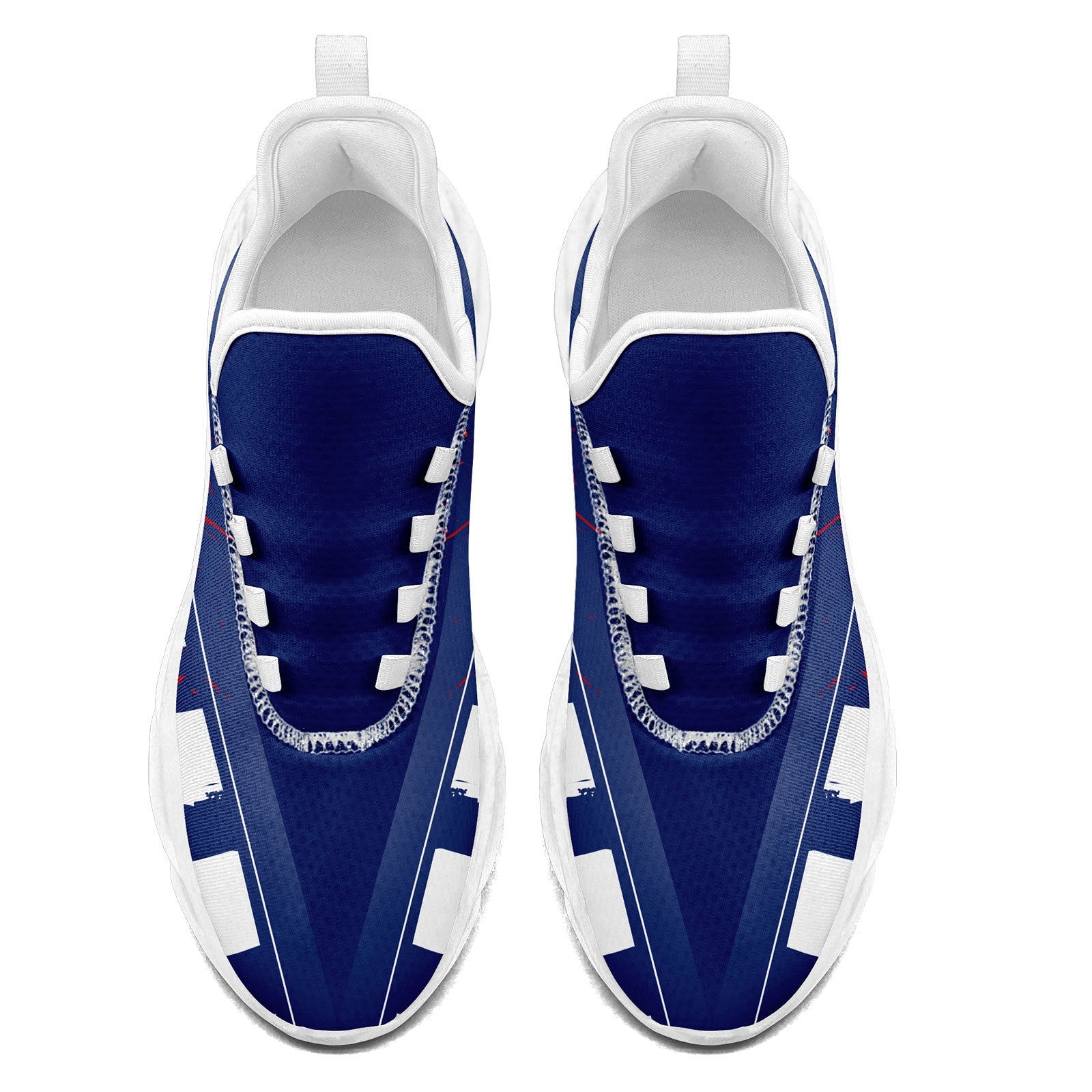Custom Blue & Red New York Maxsoul Personalized Sneakers FN003 D020260 - Handmade Trendy Basketball Shoes for Men & Women - Perfect for Streetwear, Gym Workouts & Casual Fashion