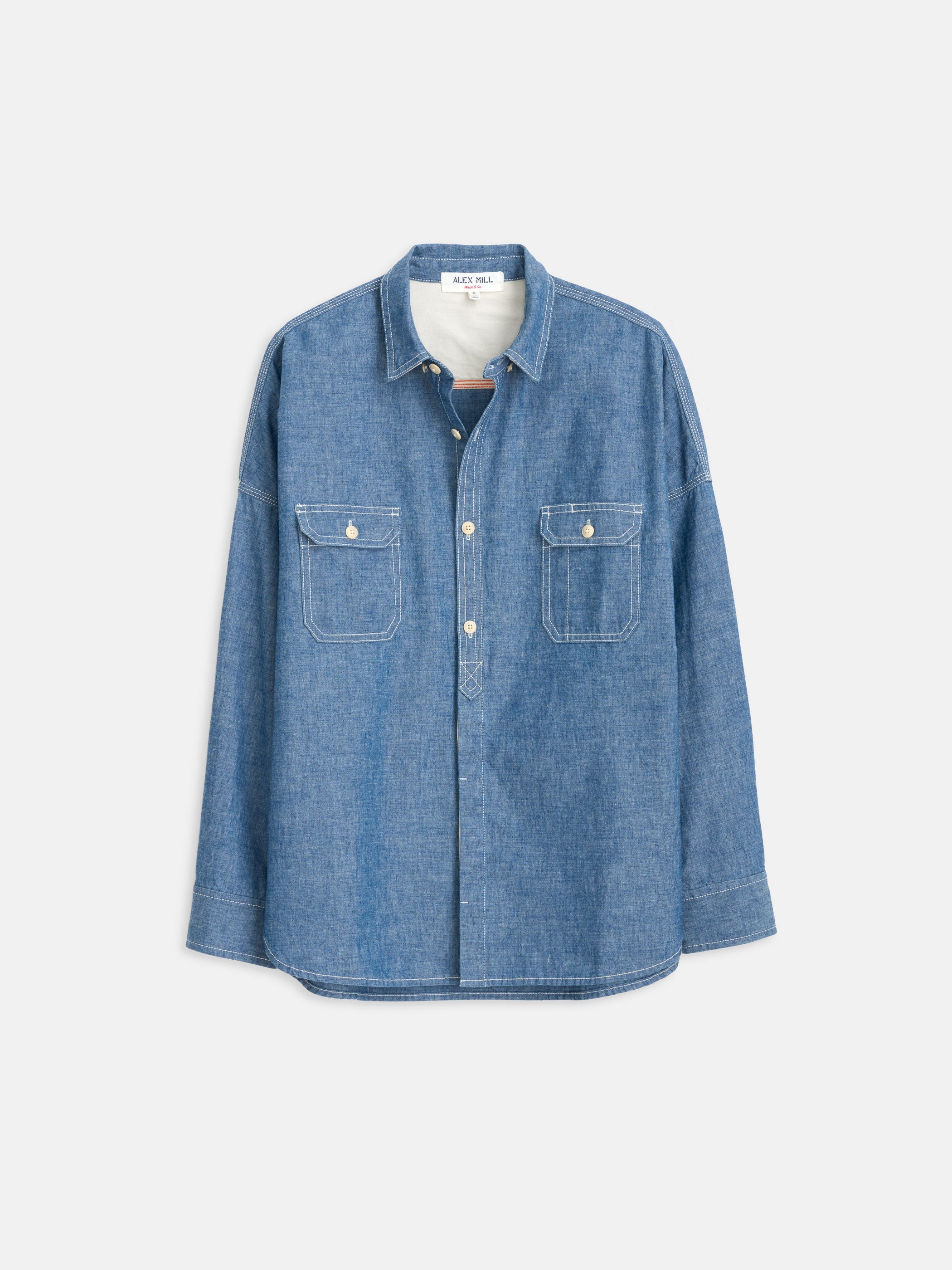 Premium Men's Chambray Shirt - Soft & Breathable Casual Button Down Shirt for Everyday Wear - Perfect for Office, Outdoors & Date Nights