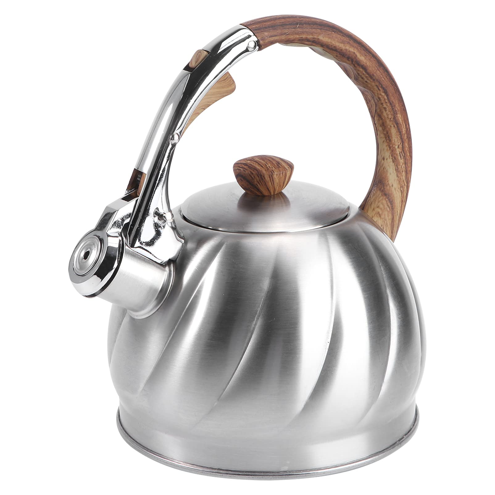 YARNOW Stainless Steel Whistling Tea Kettle - Flat Bottom Stovetop Teapot for Gas & Electric Cooktops | Perfect for Home Kitchen, Camping & Office Tea Brewing