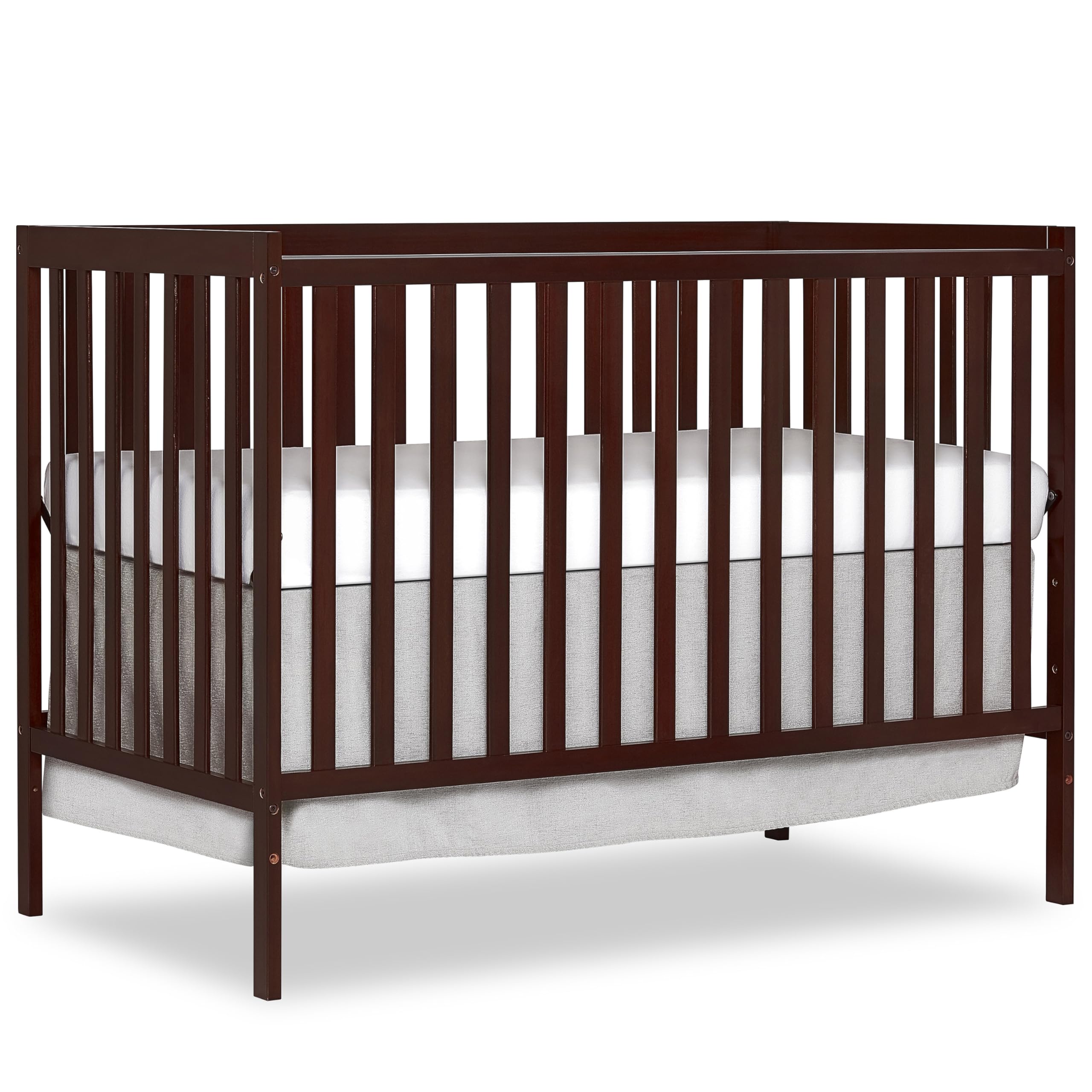 Dream On Me Synergy 5-in-1 Convertible Crib in Espresso – JPMA & Greenguard Gold Certified Solid New Zealand Pine Wood Baby Crib with 3 Mattress Height Adjustments – Perfect for Nursery, Daycare & Small Spaces