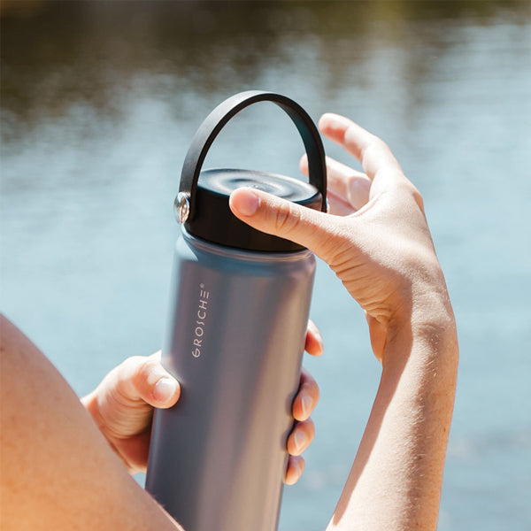 GROSCHE Chicago Stainless Steel Water Bottle with Oasis Lid - Insulated, Leak-Proof for Outdoor, Gym & Travel | BPA-Free Eco-Friendly Reusable Bottle