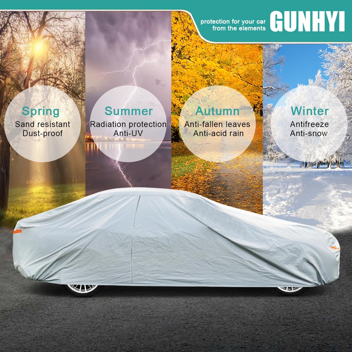 Waterproof Car Cover for Dodge Charger 2006-2023 - 5-Layer All-Weather Protection Against Snow, Wind, Rain, Ice & UV Rays | Perfect for Outdoor Parking, Winter Storage & Vehicle Protection