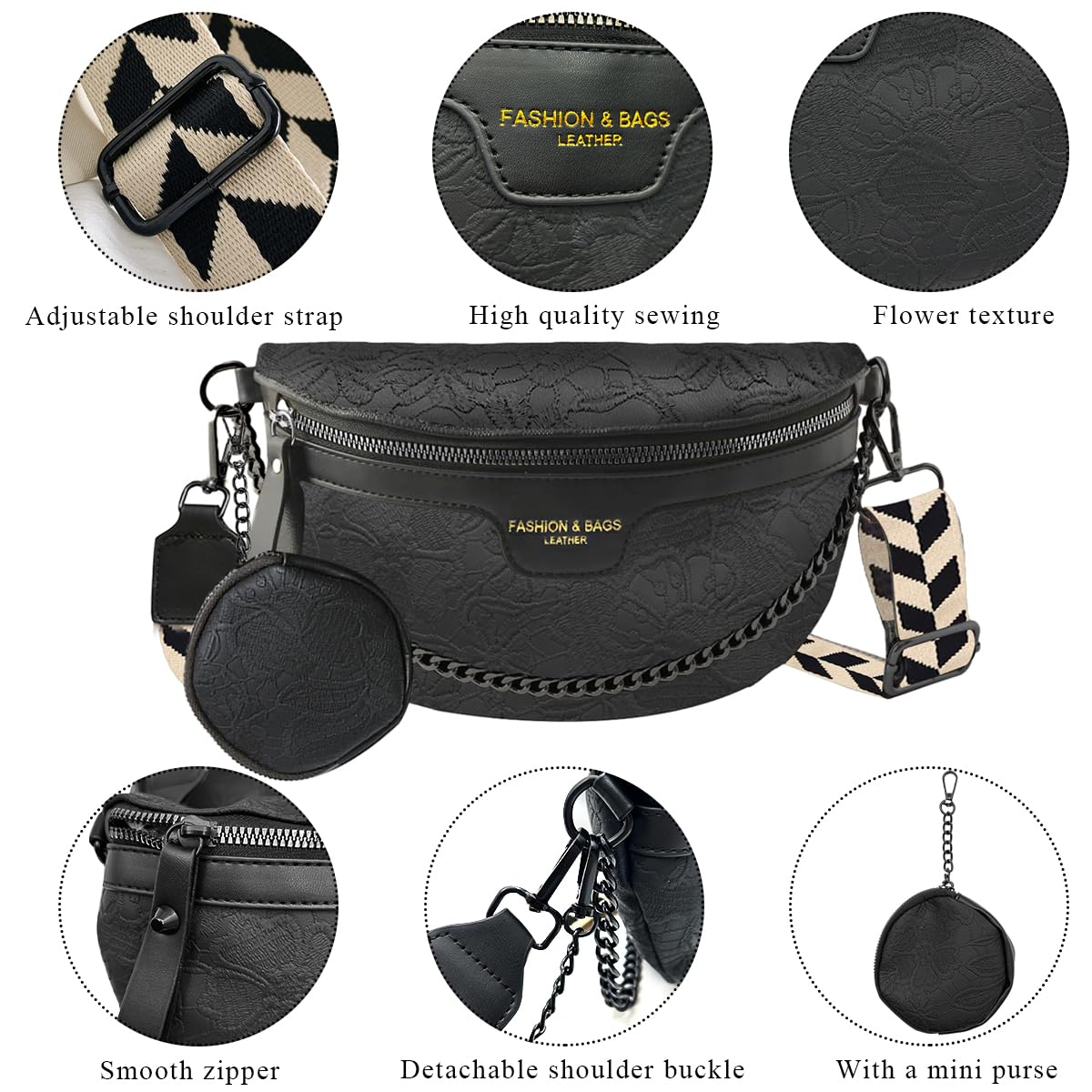 PALAY® Women's Sling Bag & Coin Purse Set - Fashionable PU Leather Shoulder Bag with Chain Strap, Crossbody Phone Bag for Daily Use | Perfect for Shopping, Travel & Casual Outings