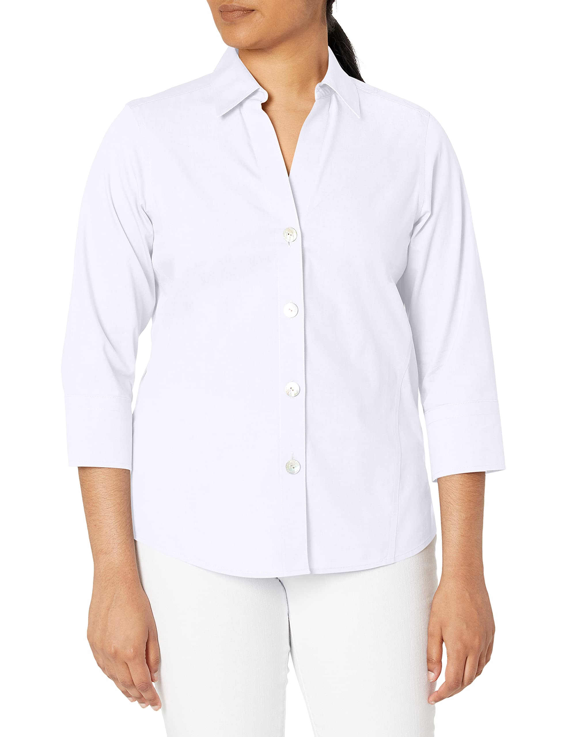 Foxcroft Women's Non-Iron Essential Paige Shirt - Wrinkle-Free Comfort for Office, Business & Casual Wear