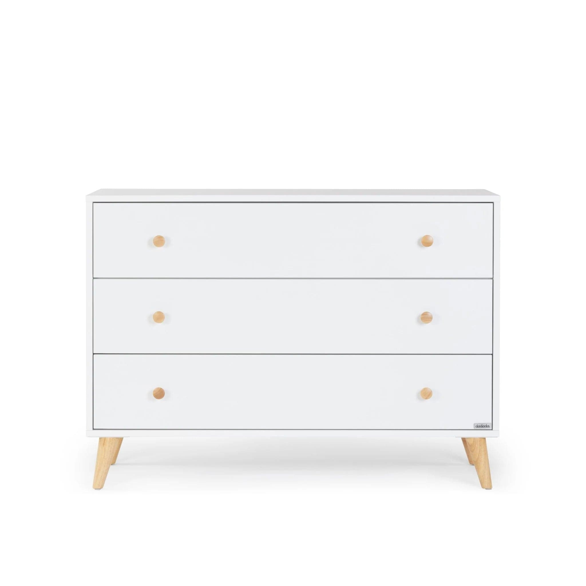 Dadada Austin 3-Drawer Dresser - Modern Wooden Chest of Drawers for Bedroom & Nursery Organization - Perfect for Clothes, Toys, and Home Storage