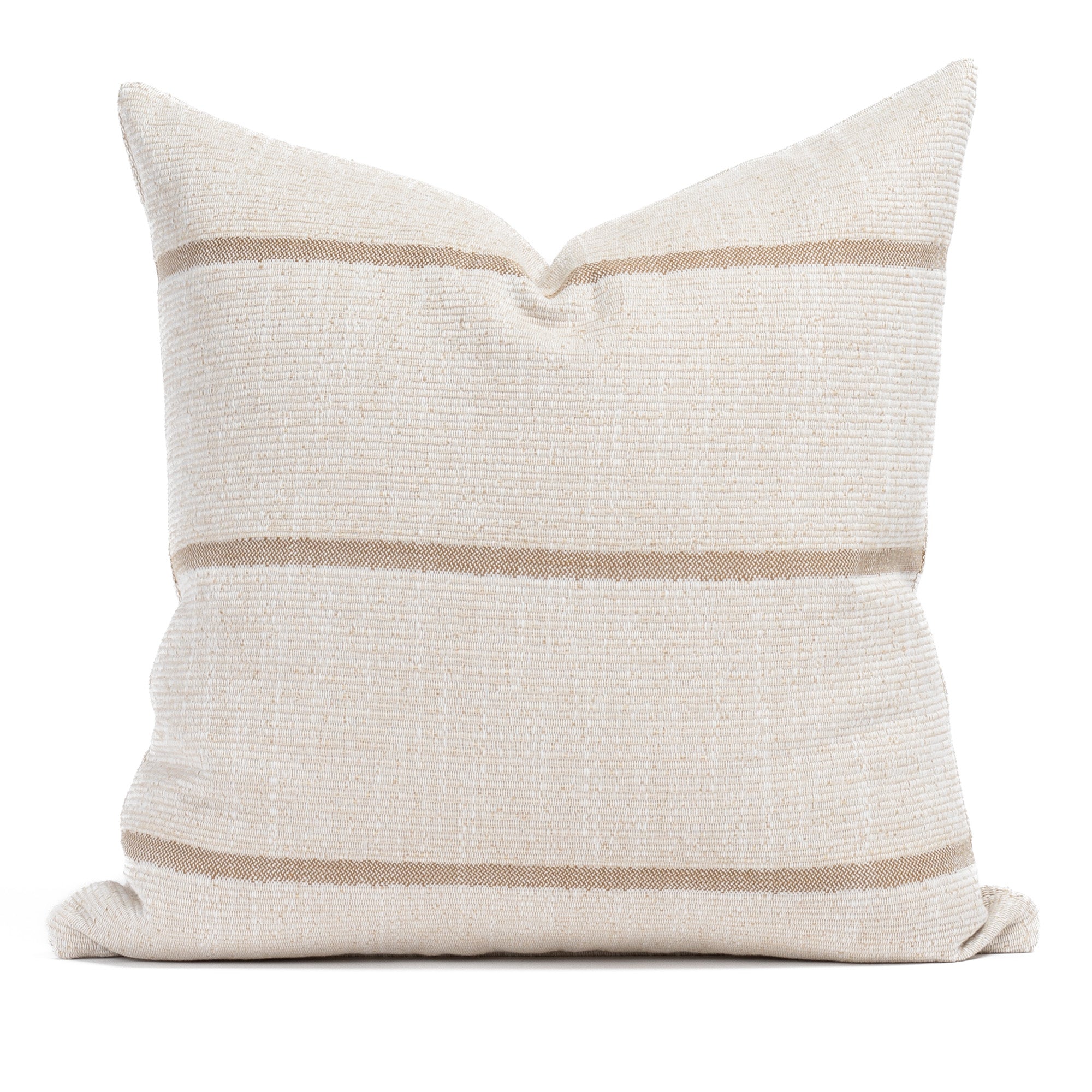 Carlin Stripe 22x22 Decorative Throw Pillow Cover - Amber Color Square Cushion for Sofa, Bed, Living Room & Home Decor