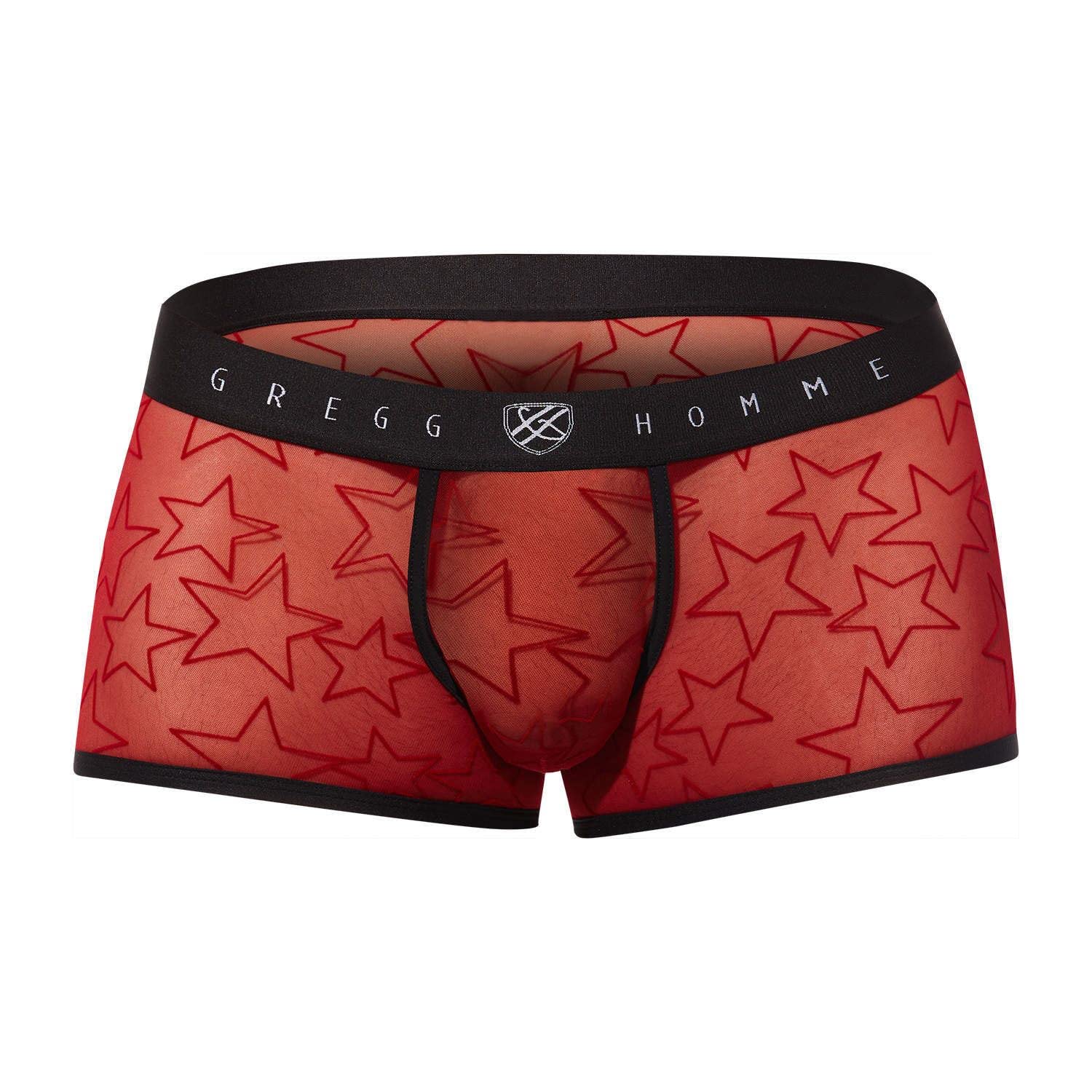 Men's Red Starr Boxer Briefs - Soft Cotton Underwear for Comfort & Support - Perfect for Workout, Lounge & Everyday Wear