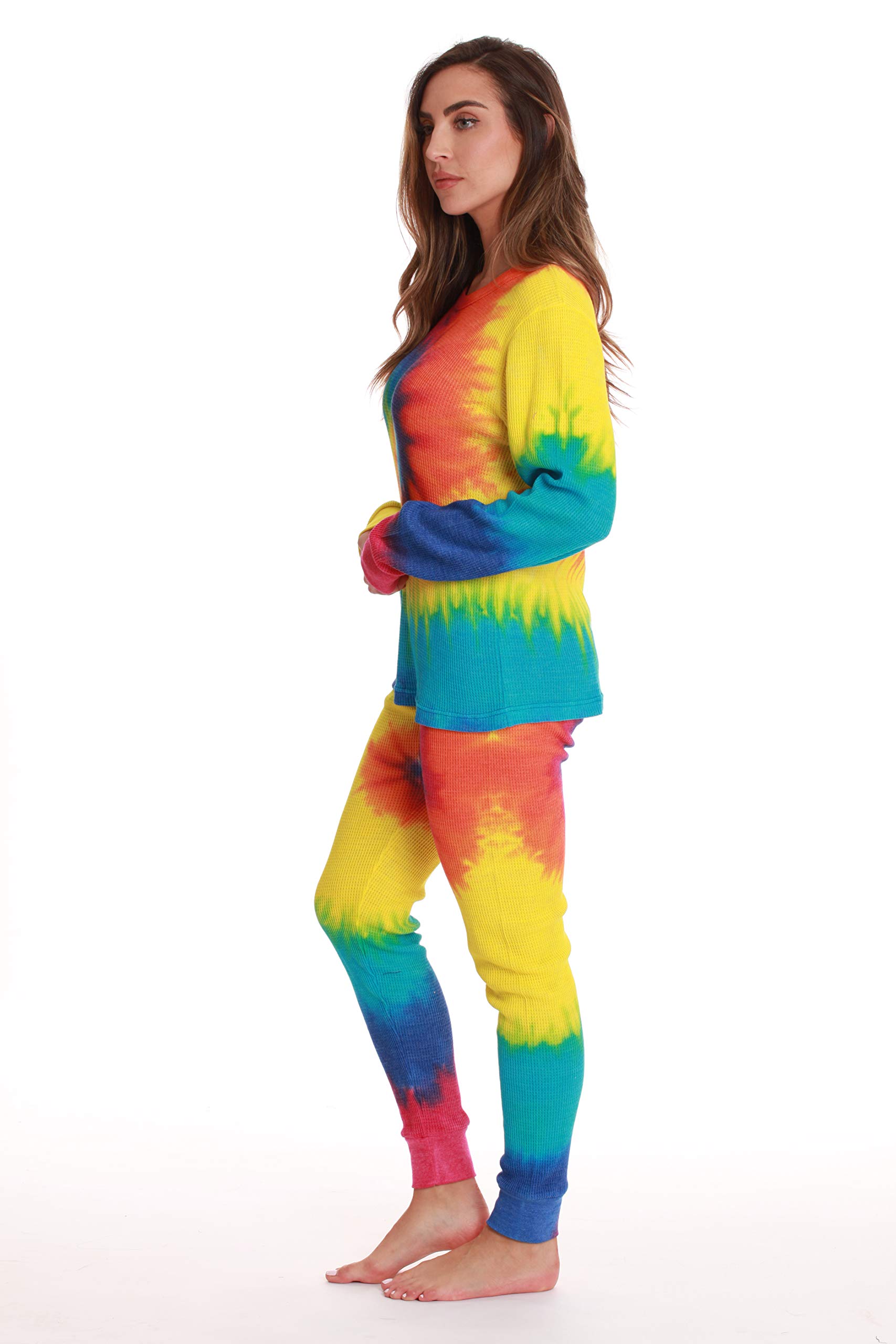 Just Love Women's Tie Dye Two-Piece Thermal Pajama Set - Cozy Winter Sleepwear for Women - Perfect for Cold Nights, Lounging & Gift Giving