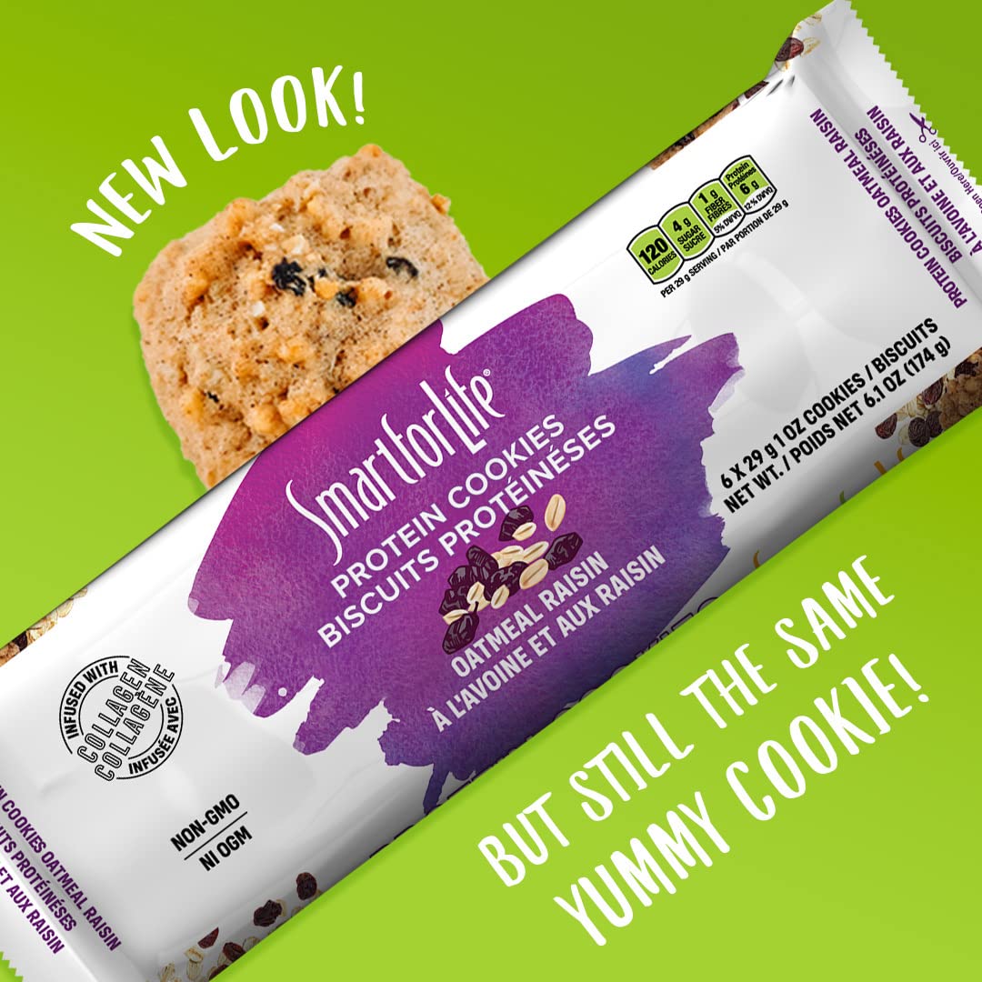 Smart for Life Oatmeal Raisin Protein Cookies - High Protein, Low Sugar, Low Calorie, High Fiber Meal Replacement Snacks - 1 Week Supply - Perfect for Weight Loss, Keto Diet & On-The-Go Nutrition - Ideal for Office Snacking, Gym Recovery & Travel Energy Boost