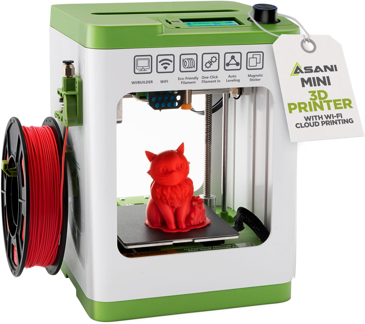 Fully Assembled Mini 3D Printer Kit for Kids & Beginners - Auto Leveling 3D Printing Machine with 10M PLA Filament & SD Card - WiFi Compatible with MAC/Windows/Linux - Perfect for STEM Education, Home DIY Projects & Creative Prototyping