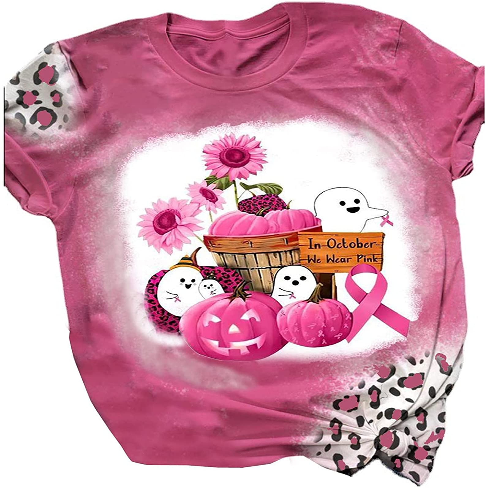 Women's Polyester T-Shirts - O-Neck Printed Halloween Casual Tank Tops for Workout & Everyday Wear | Short Sleeve Loose Fit Tees for Women | Perfect for Halloween Parties, Gym, and Casual Outings