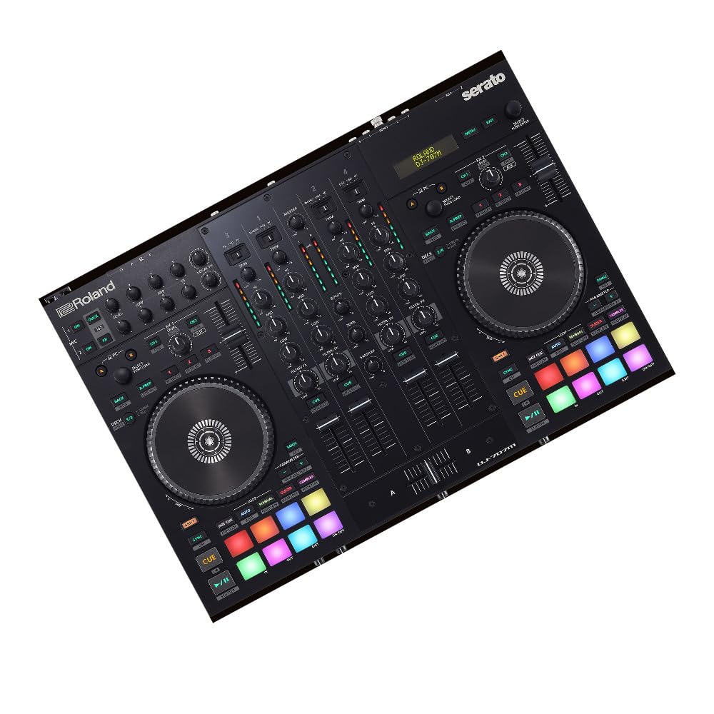 Roland DJ-707M Professional 4-Channel Serato DJ Controller for Live Performances & Club Mixing | USB-Powered DJ Equipment with 4-Deck Control for Seamless Transitions