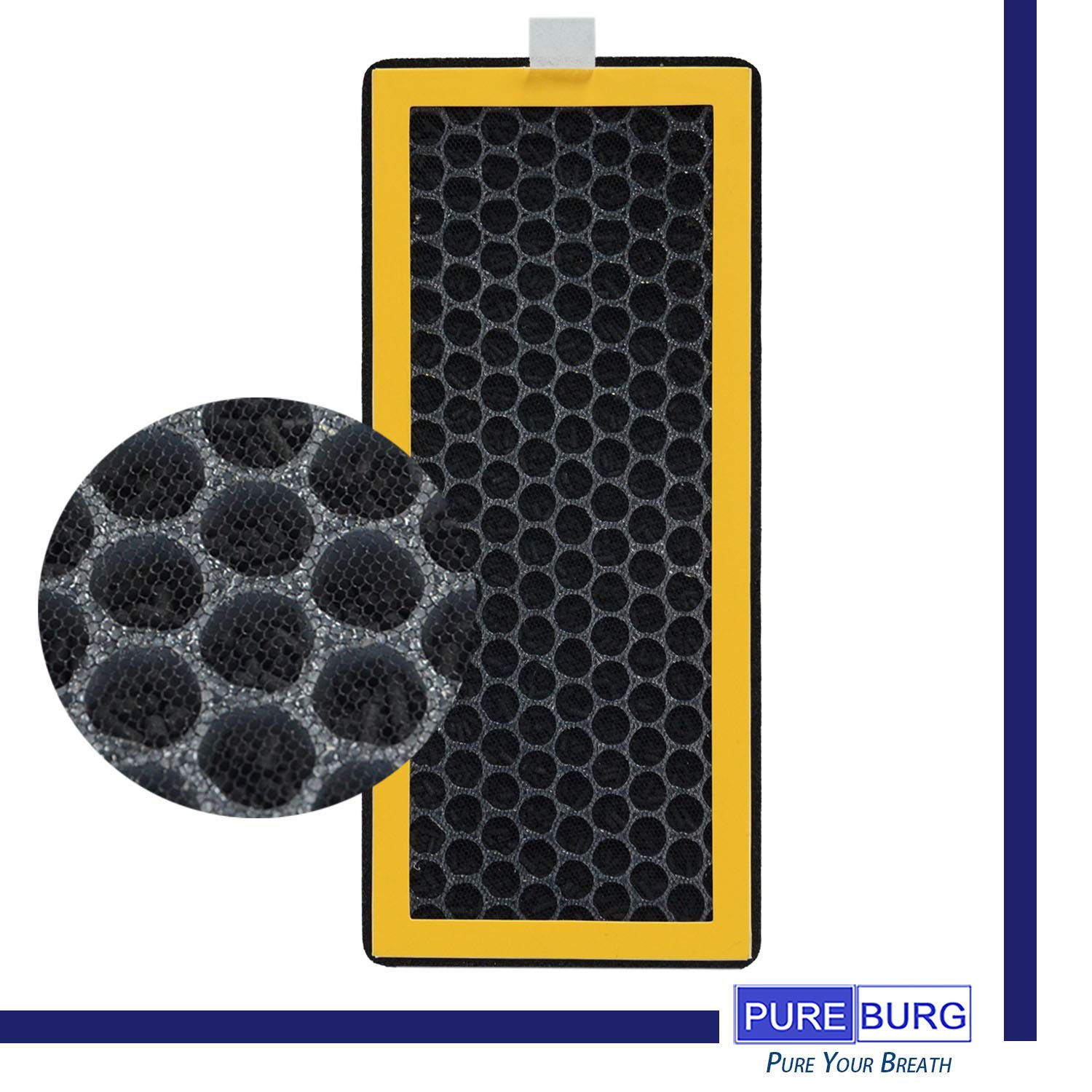 PUREBURG 2-Pack H13 HEPA & Activated Carbon Replacement Air Filters Compatible with HoMedics AT-PET01 AT-PET02 TotalClean PetPlus Tower Air Purifier - Ideal for Pet Hair, Dander, Dust & Odor Removal in Homes with Dogs & Cats