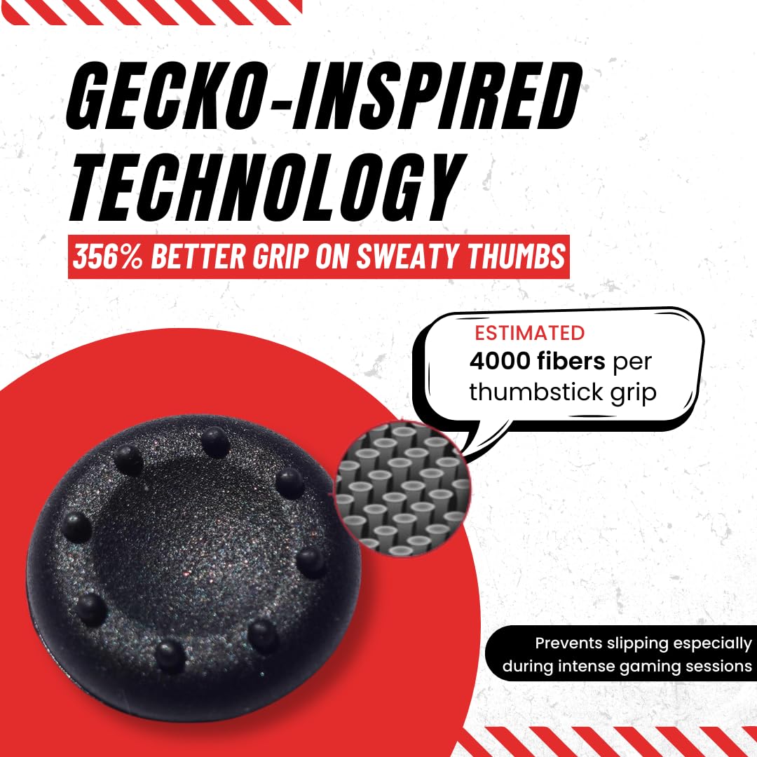 Premium Silicone Thumb Grips for Gaming Controllers - Enhanced Grip for Nintendo Switch, PS5/4/3, Xbox Series X/S & One (Black) - Reduce Hand Fatigue During Long Gaming Sessions - Ideal for FPS, Racing & Fighting Games - Perfect for Esports, Casual & Competitive Gaming