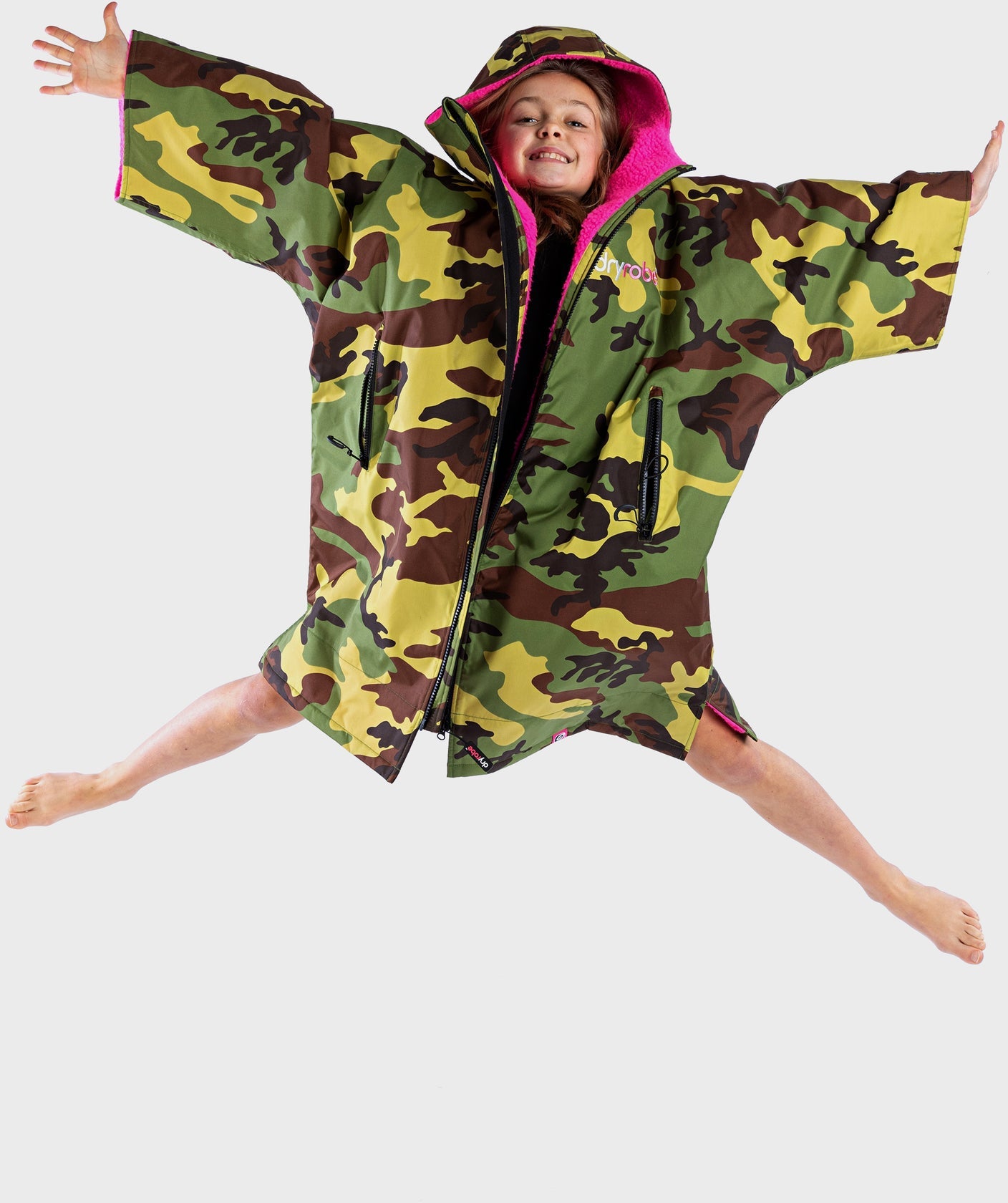 Dryrobe Advance Short Sleeve Kids - Lightweight Changing Robe for Outdoor Activities, Swimming, Surfing & Beach - Quick Dry & Warm Changing Robe for Boys & Girls