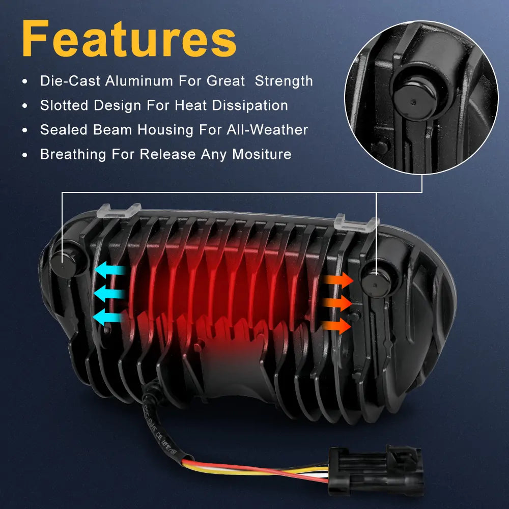 H4 LED Headlight Kit for 2008-2017 Harley Davidson Dyna Fat Bob with DRL - High Brightness Motorcycle Headlight Replacement for Night Riding & Safety