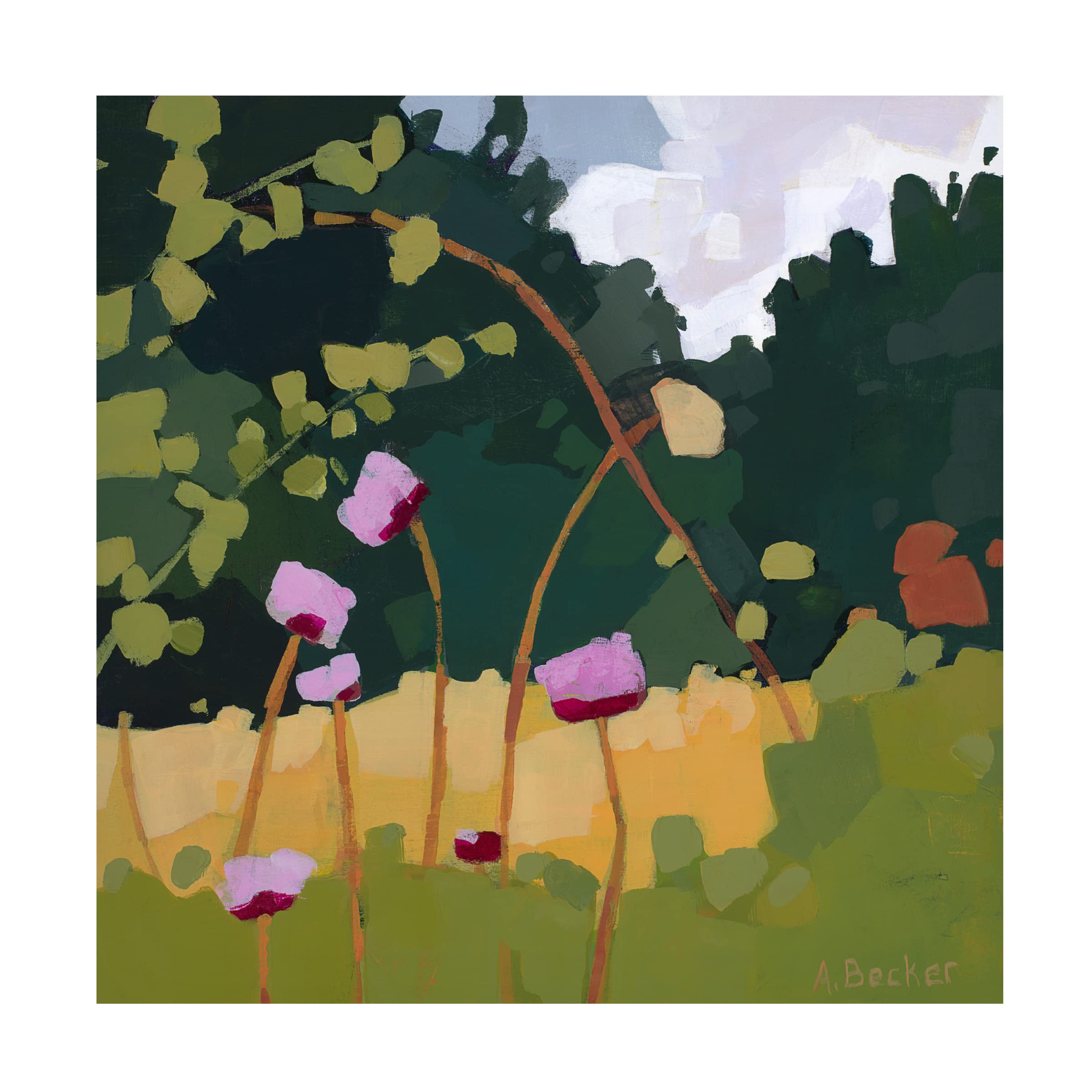 Anne Becker 'Thistles' Canvas Wall Art Print - Floral Botanical Home Decor for Living Room, Bedroom & Office - Trademark Fine Art Collection