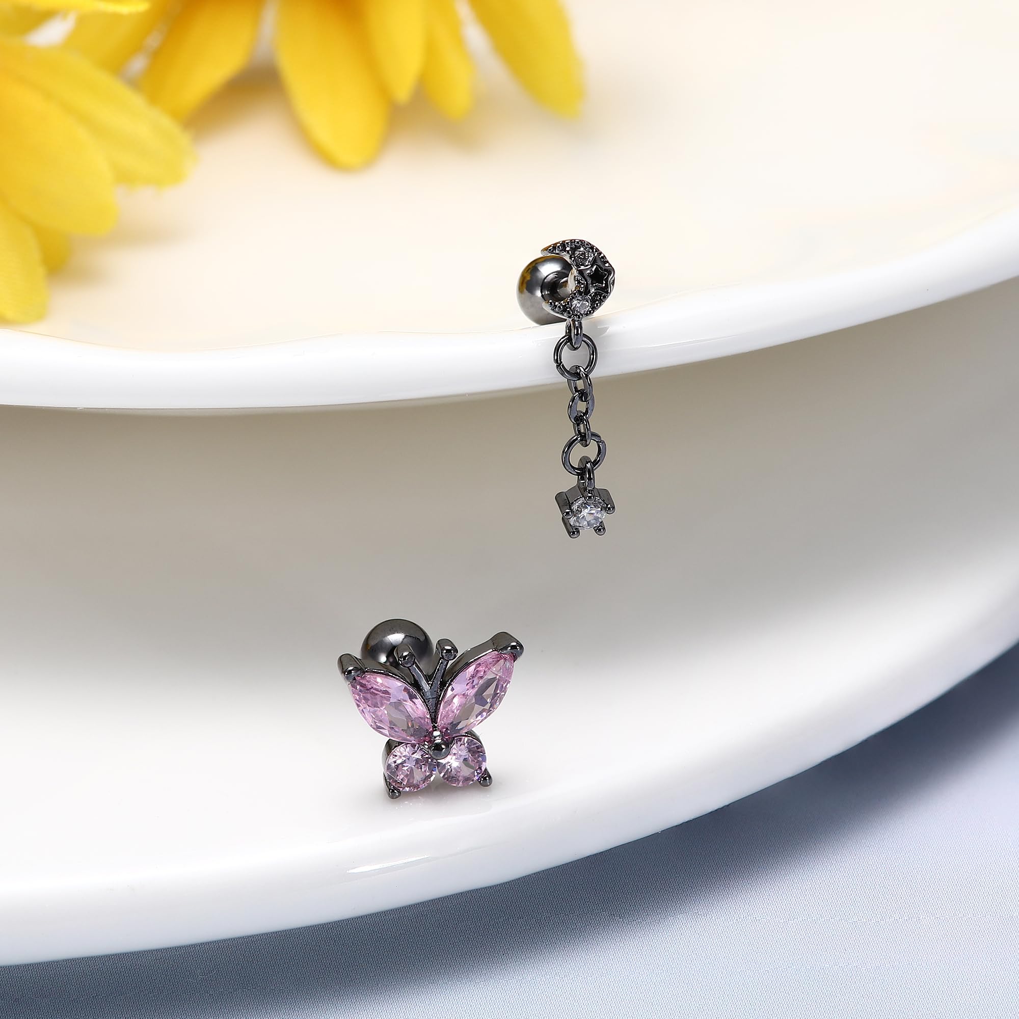 FASACCO 16G Helix Earrings - Surgical Steel Cartilage Piercing Jewelry for Conch, Helix & Ear - Perfect for Daily Wear, Parties & Gifts